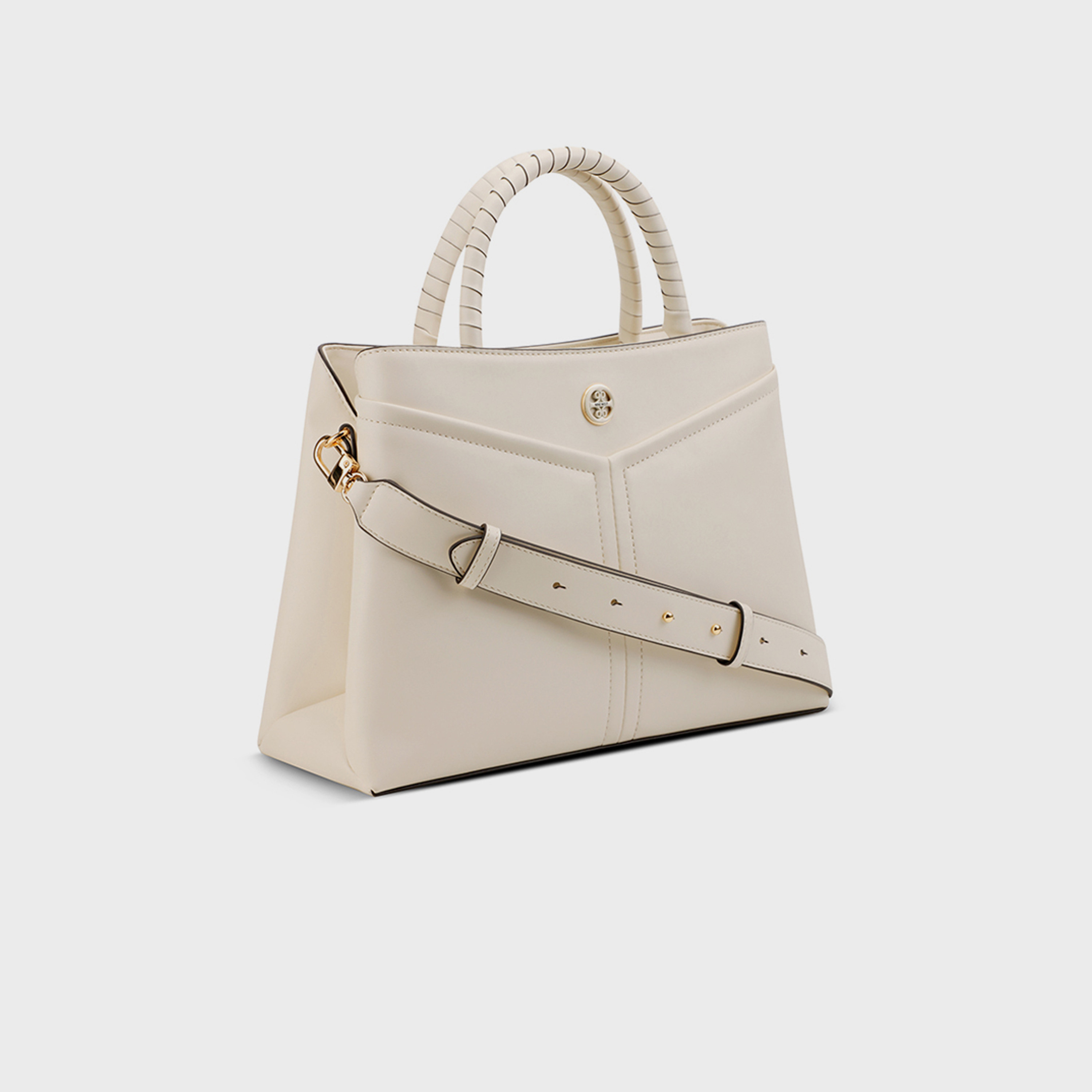 ناين ويست- شنطة ساتشيل إرينا سادة بمقبضين وقفل سحاب وحزام قابل للفصل-women-bagsandwallets-handbags-image-7