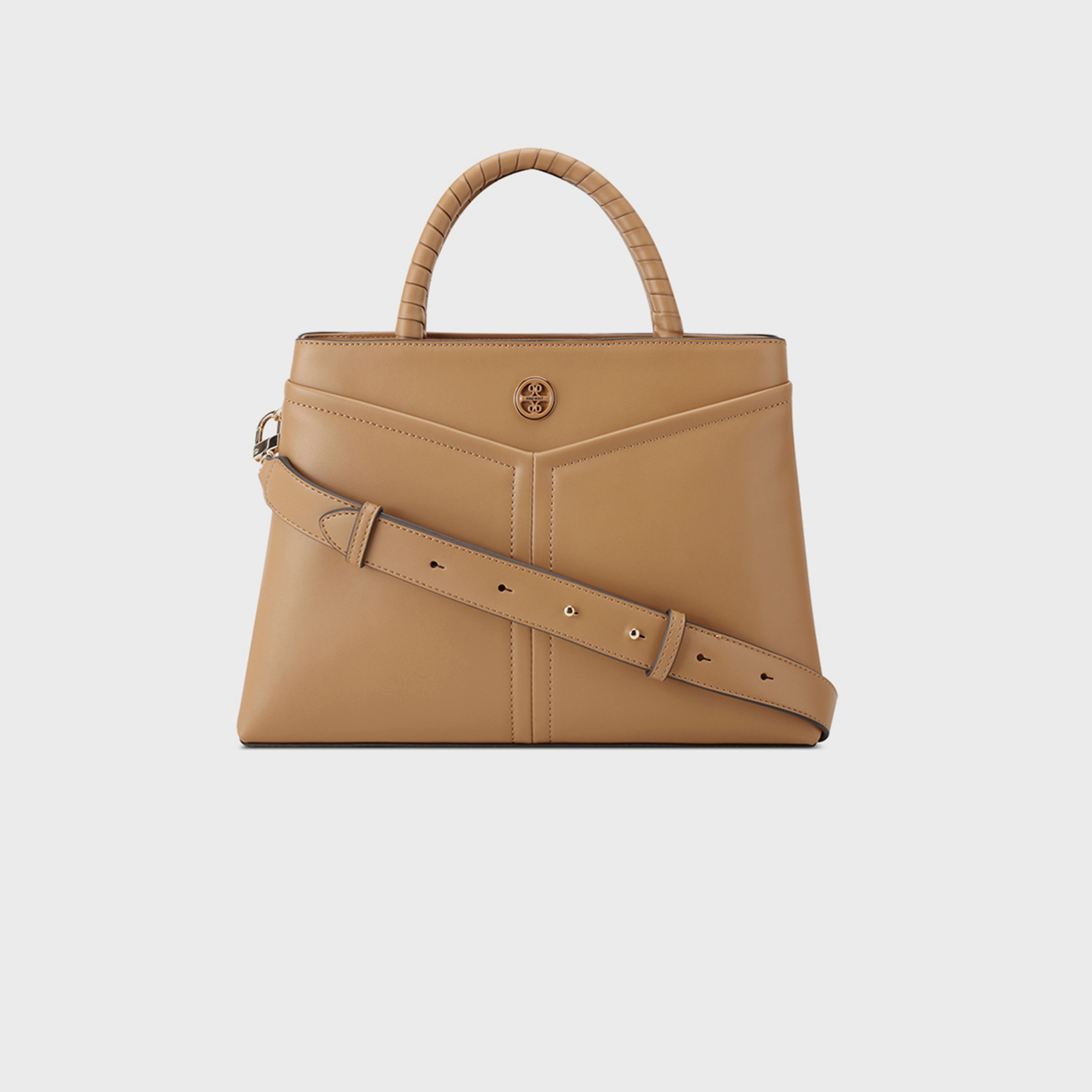 ناين ويست- شنطة ساتشيل إرينا سادة بمقبضين وقفل سحاب وحزام قابل للفصل-women-bagsandwallets-handbags-image-9