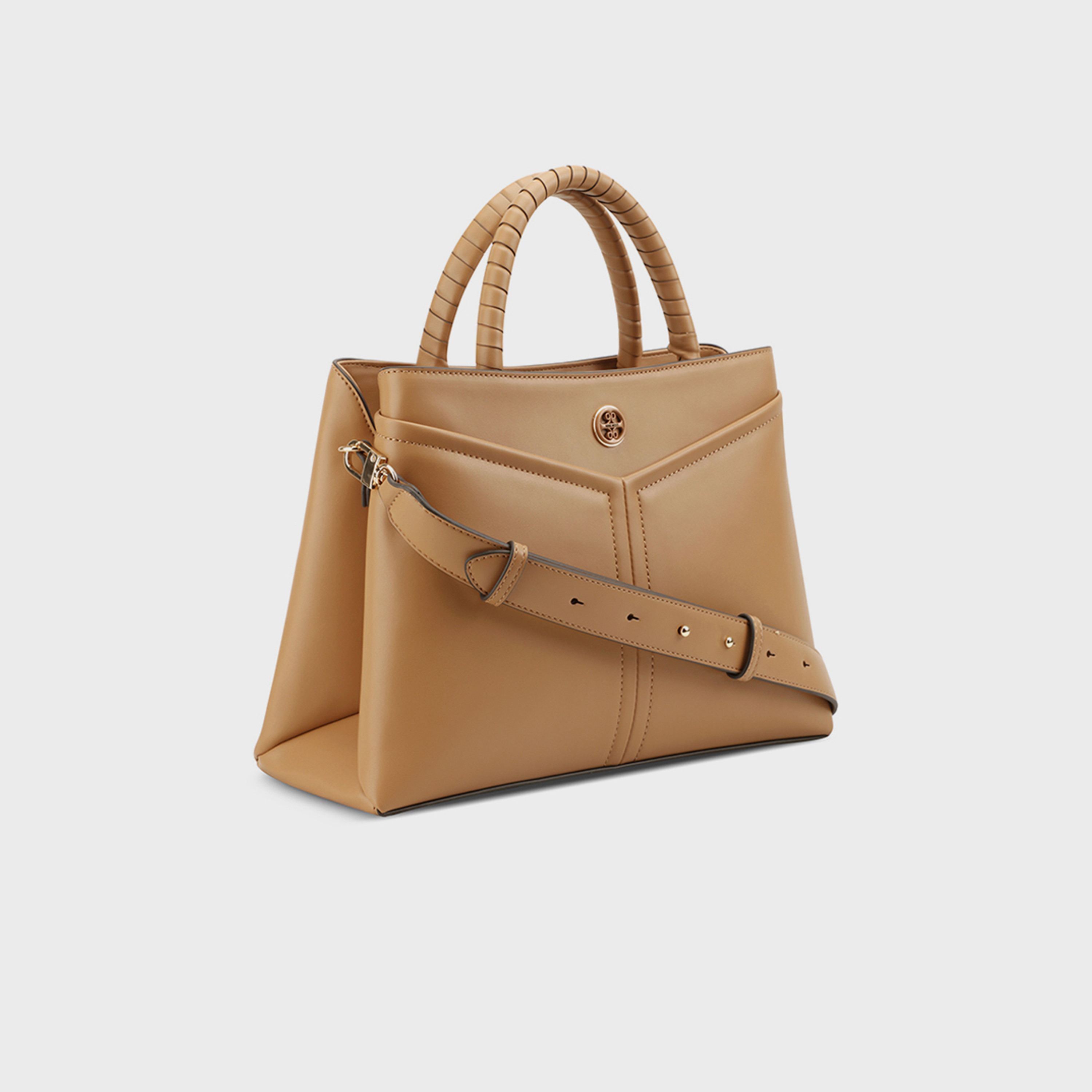 ناين ويست- شنطة ساتشيل إرينا سادة بمقبضين وقفل سحاب وحزام قابل للفصل-women-bagsandwallets-handbags-image-11