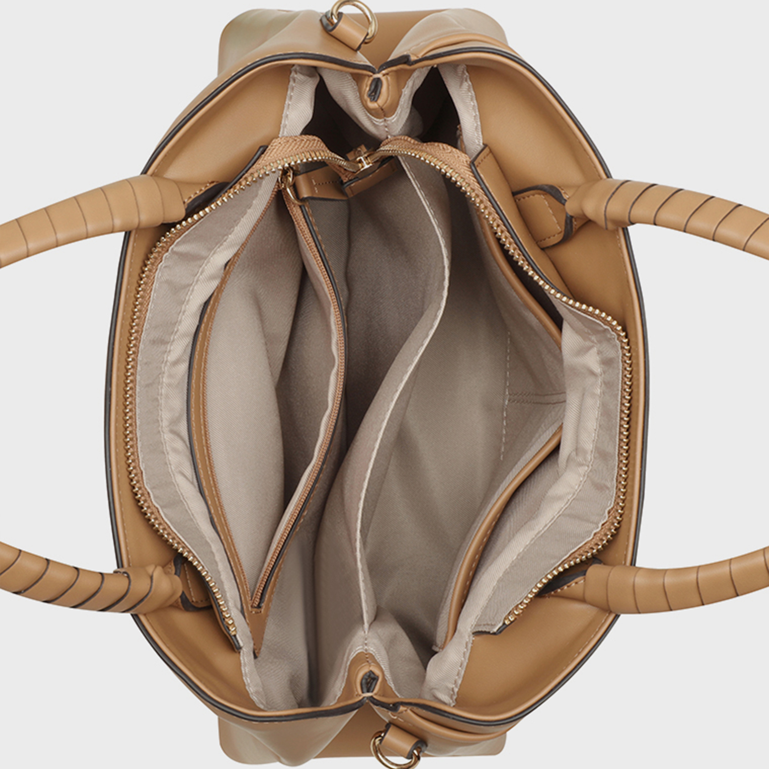 ناين ويست- شنطة ساتشيل إرينا سادة بمقبضين وقفل سحاب وحزام قابل للفصل-women-bagsandwallets-handbags-image-12