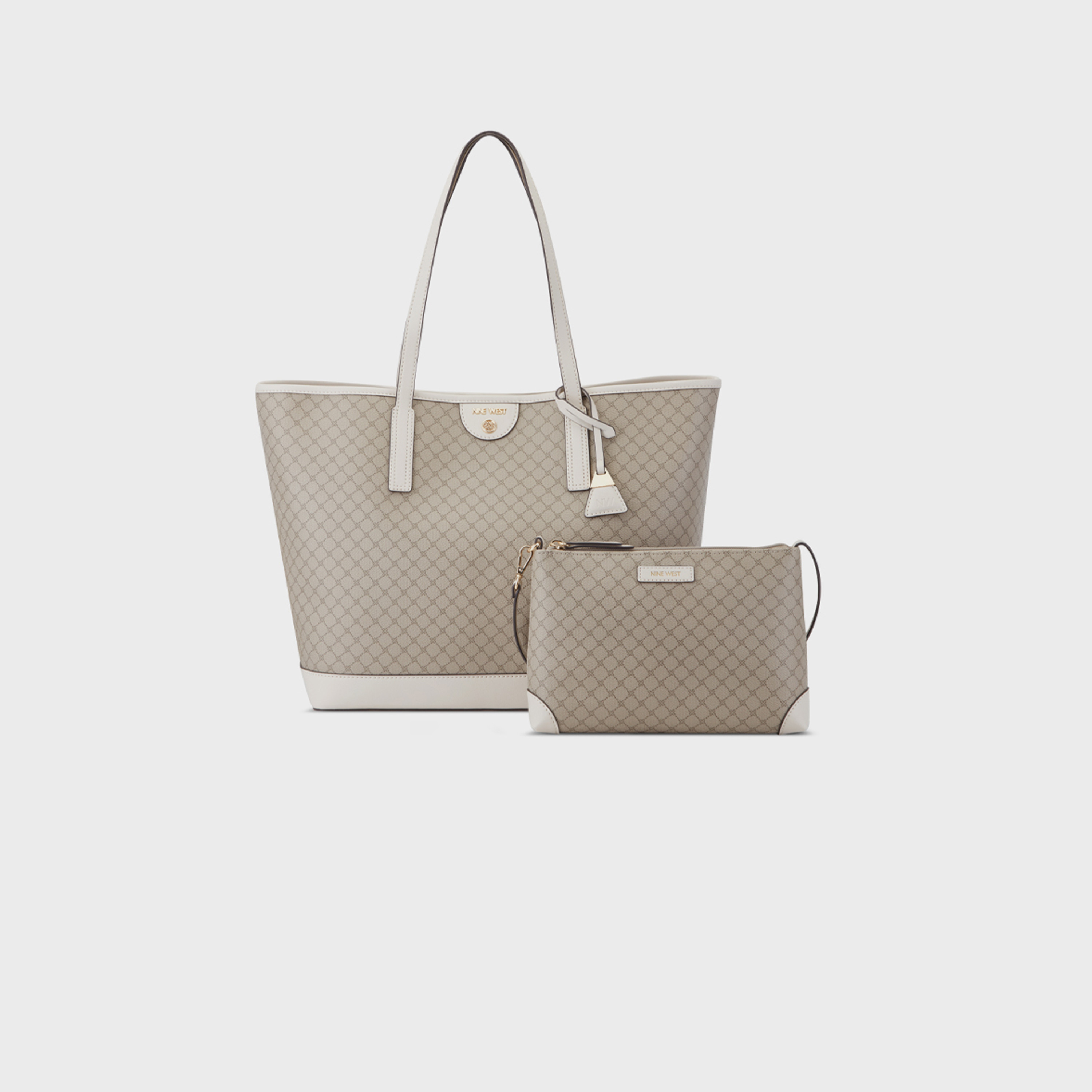 Nine West Teagan Monogram Double Handle Tote Bag with Magnetic Closure-women-bagsandwallets-handbags-image-1