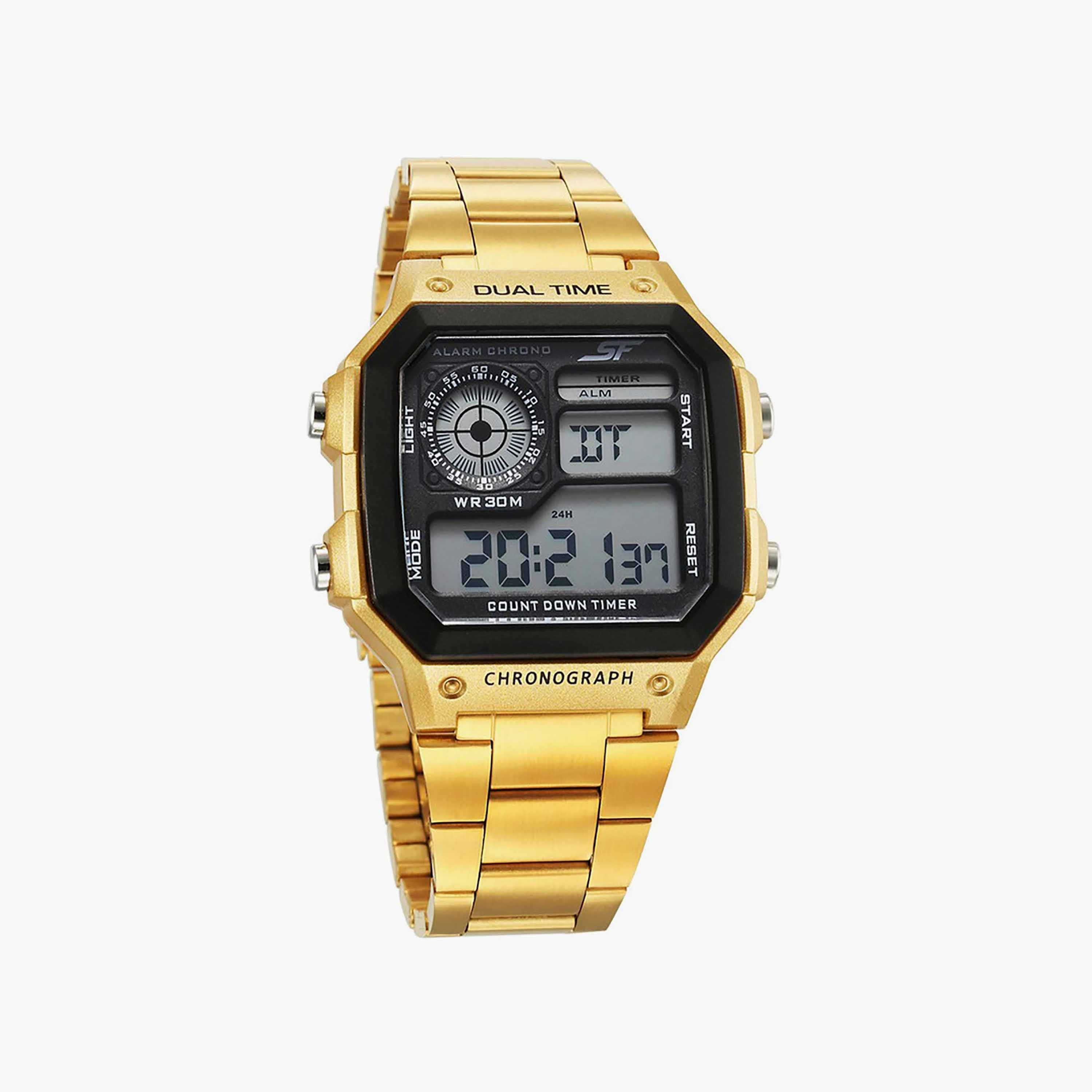 ساعة ذهبية رقمية ستانلس ستيل من سوناتا | 77134PM03-men-watchesandjewellery-watches-image-1