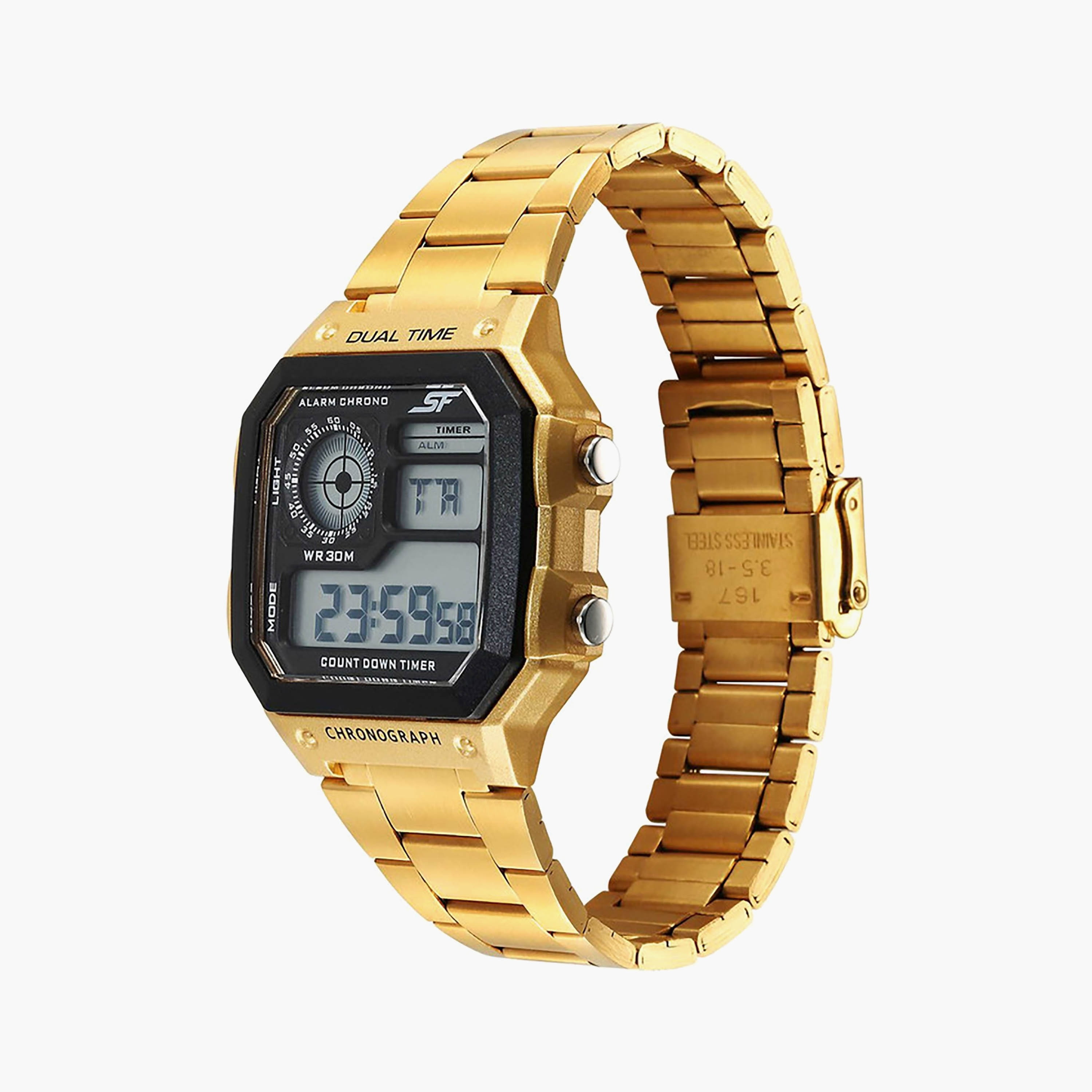 ساعة ذهبية رقمية ستانلس ستيل من سوناتا | 77134PM03-men-watchesandjewellery-watches-image-2