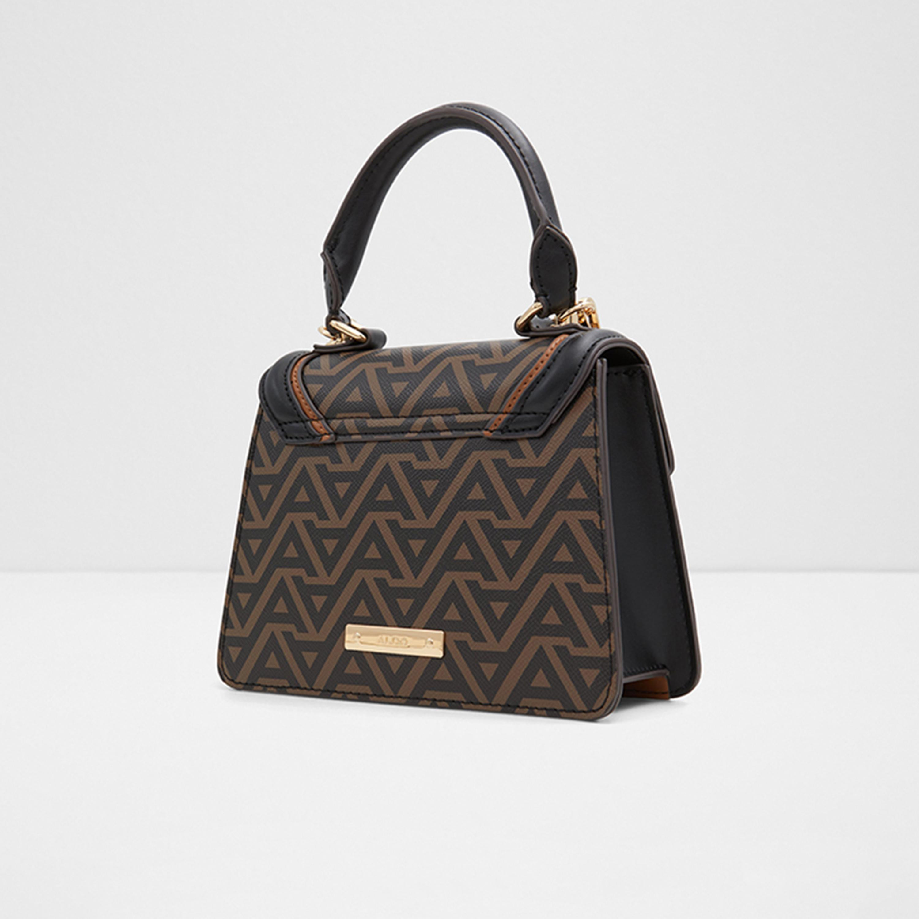 Aldo Emaline Monogram Top Handle Shoulder Bag with Twist Lock Closure and Chain Strap-women-bagsandwallets-handbags-image-2