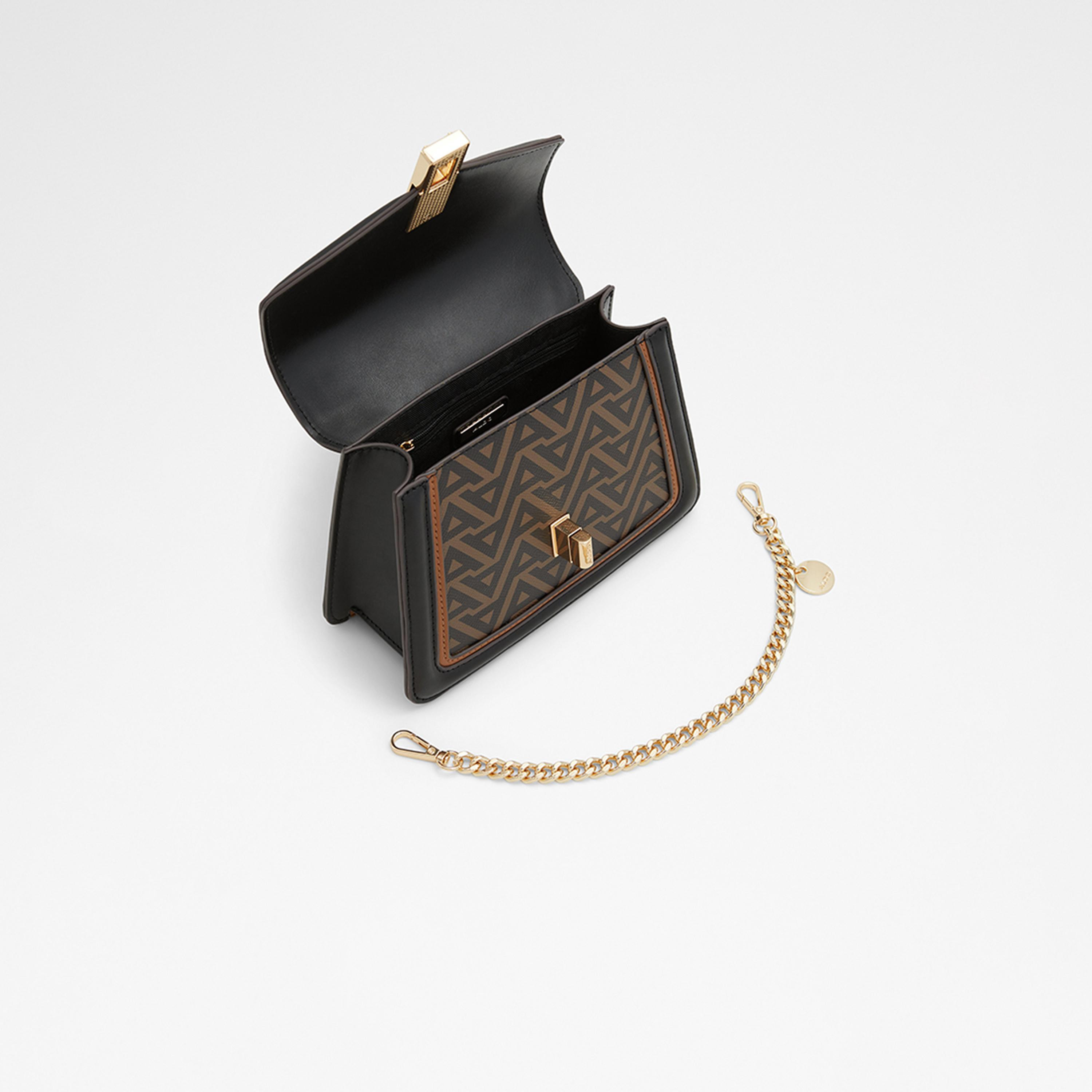 Aldo Emaline Monogram Top Handle Shoulder Bag with Twist Lock Closure and Chain Strap-women-bagsandwallets-handbags-image-3