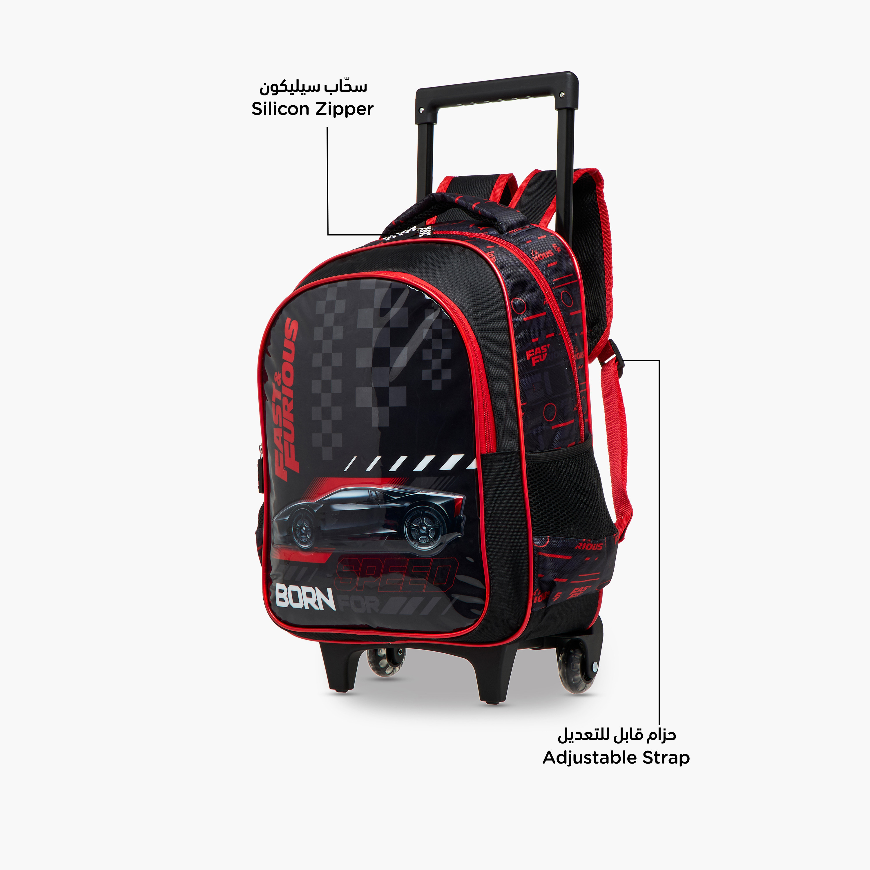 Fast and Furious Print 5-Piece Trolley Backpack Set - 16 inches-school-bagsandbackpacks-trolleybags-image-7