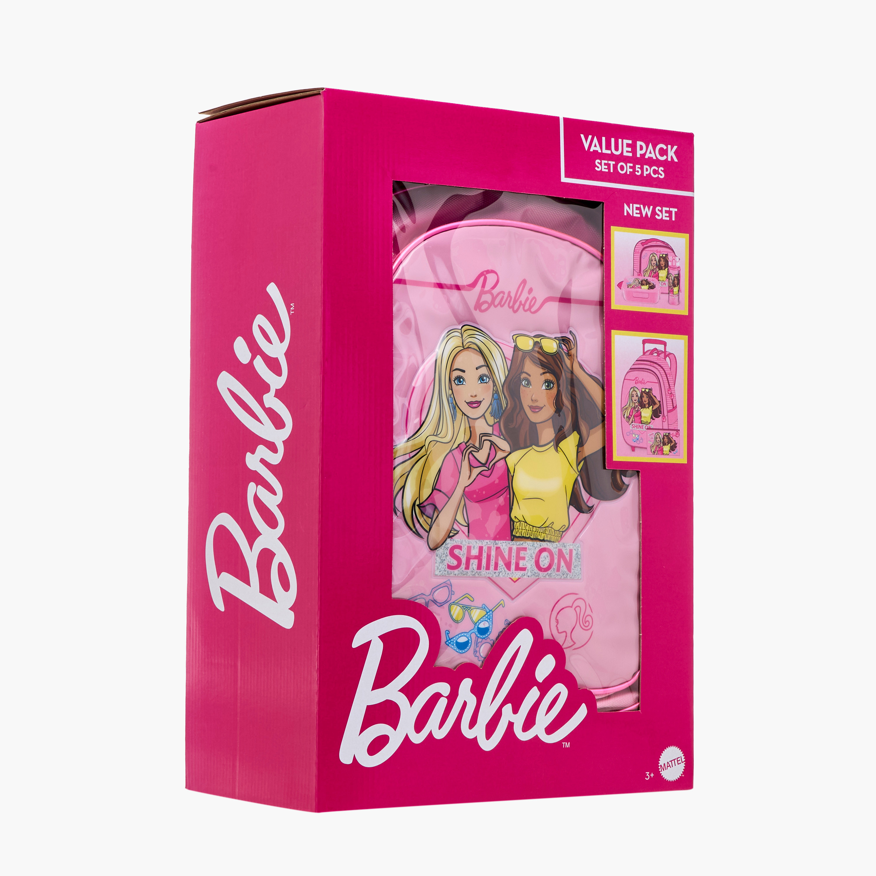 Barbie 5-Piece Printed Trolley Backpack Set - 18 inches-school-bagsandbackpacks-trolleybags-image-27