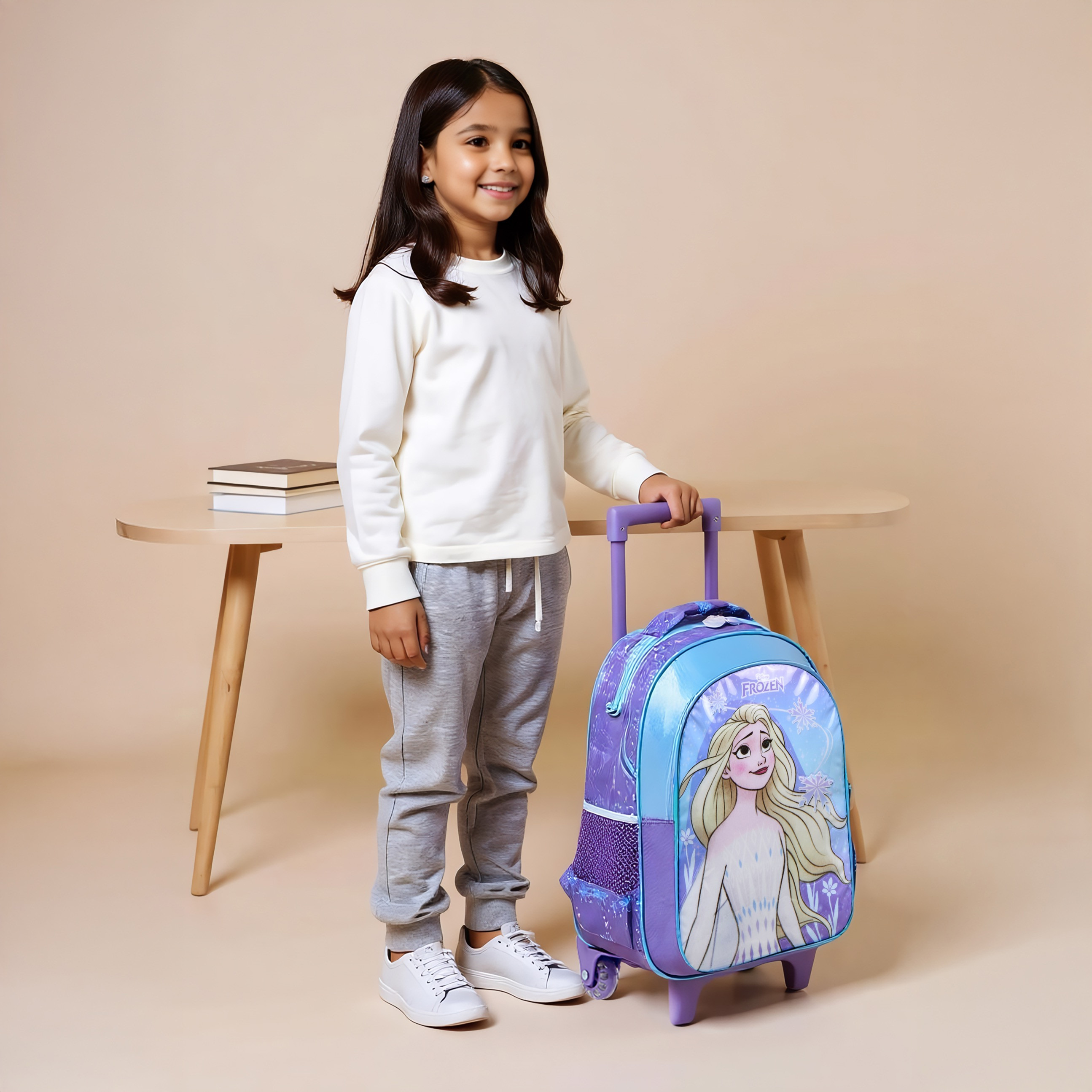 Disney Frozen Print 5-Piece Trolley Backpack Set - 16 inches-school-bagsandbackpacks-trolleybags-image-2