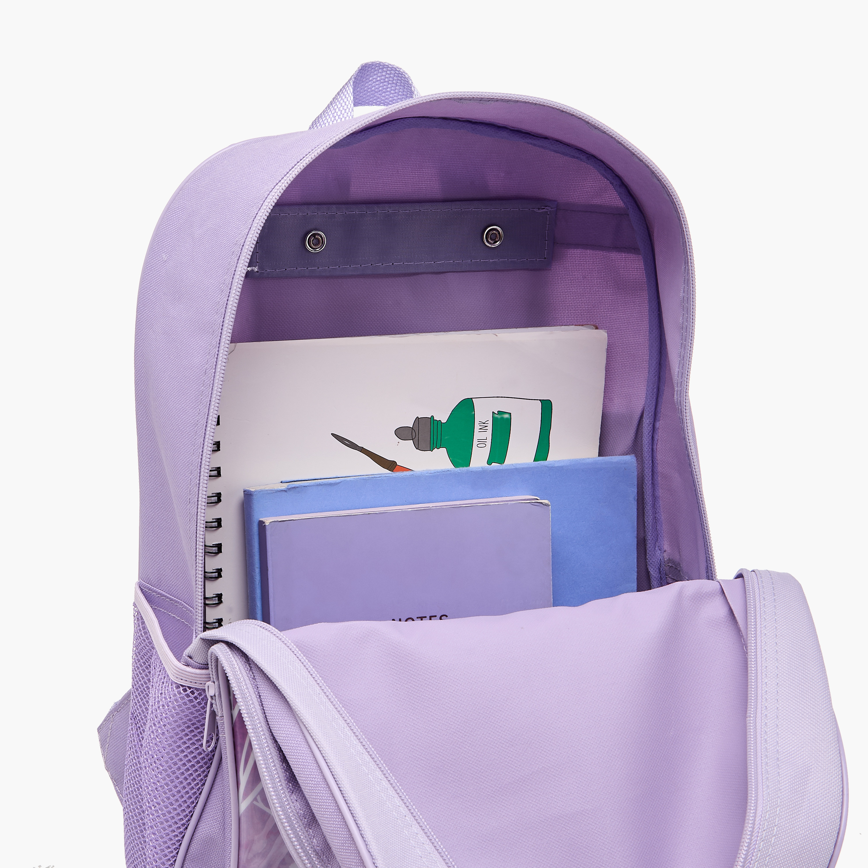 طقم شنطة ترولي مدرسية 5 قطع للبنات 5-8 سنوات مع شنطة غداء ومقلمة بتصميم فروزن من ديزني-school-bagsandbackpacks-trolleybags-image-15