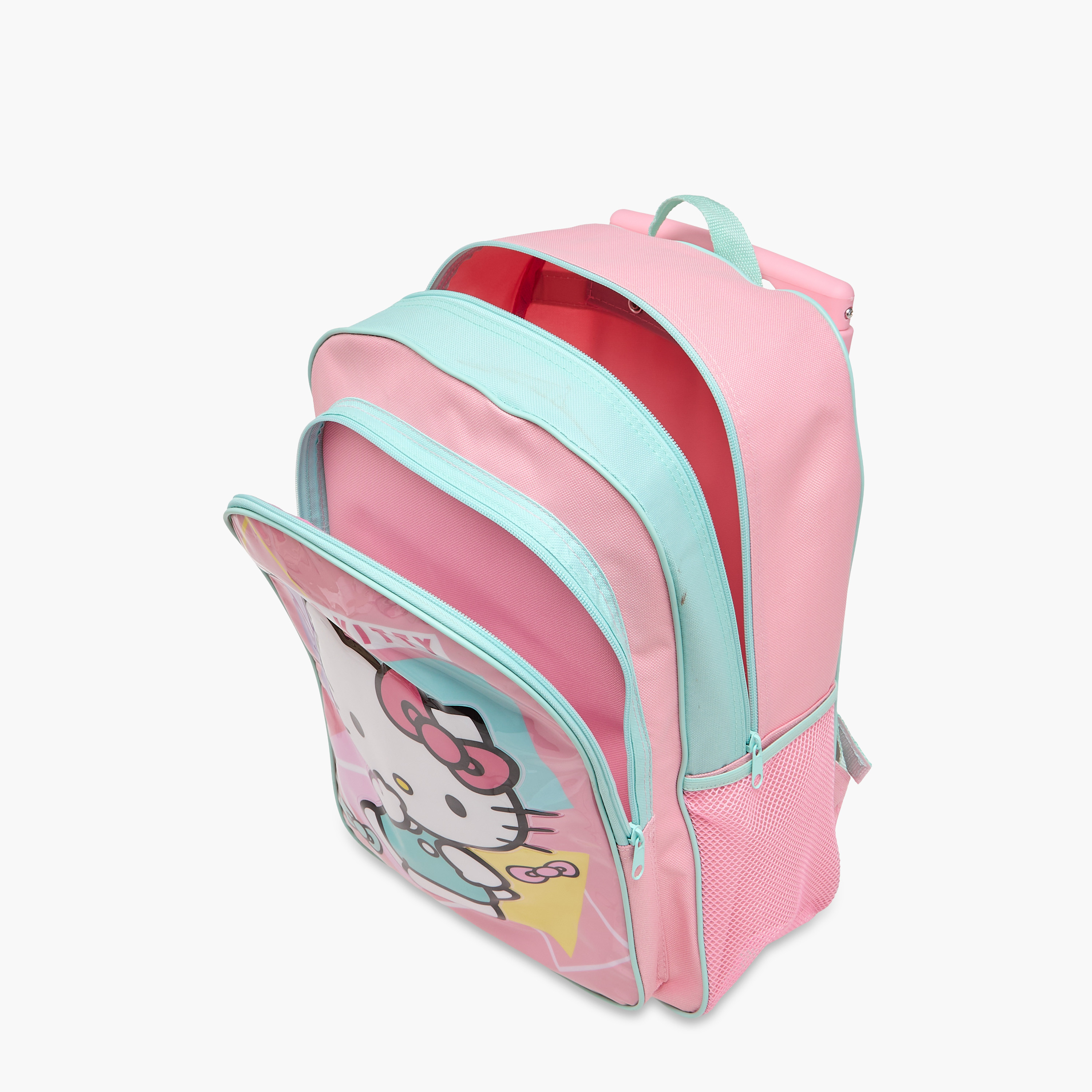 طقم شنطة ترولي مدرسية 5 قطع للبنات 5-8 سنوات مع شنطة غداء ومقلمة بتصميم هالو كيتي -school-bagsandbackpacks-trolleybags-image-16