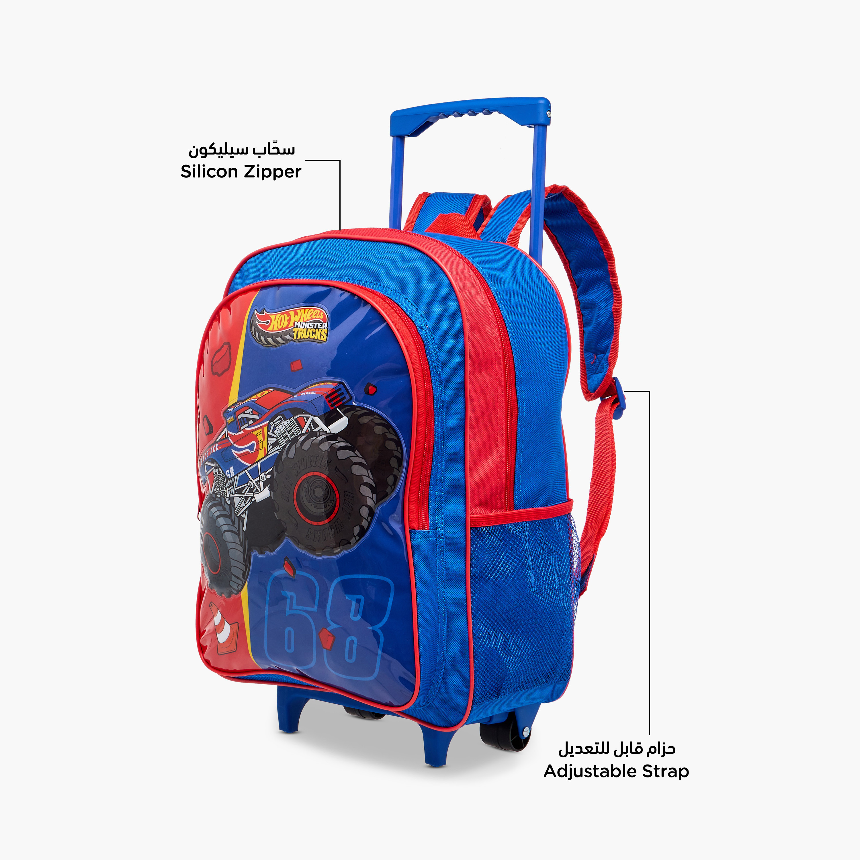 طقم شنطة ترولي مدرسية 5 قطع للأولاد 5-8 سنوات مع شنطة غداء ومقلمة بتصميم هوت ويلز من ماتيل-school-bagsandbackpacks-trolleybags-image-3