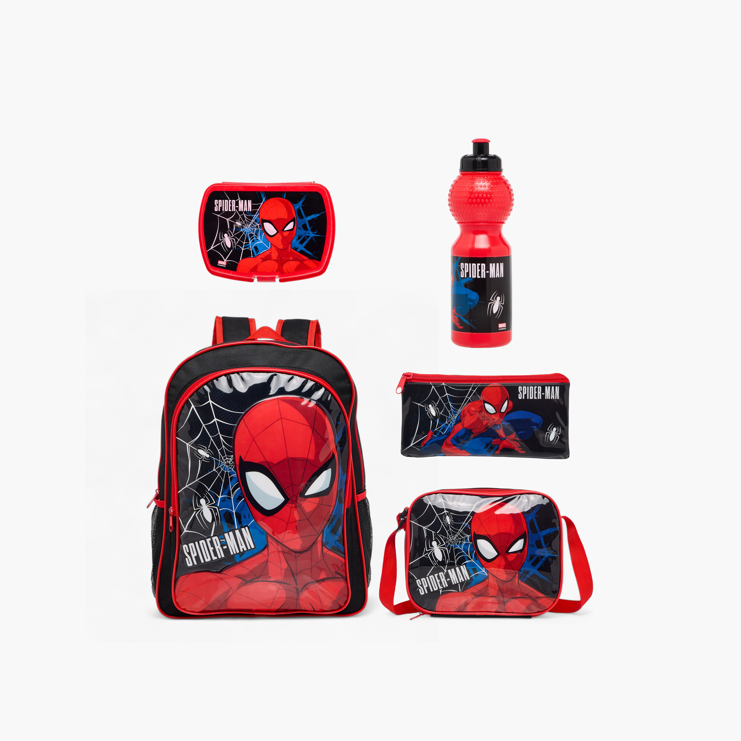 Marvel Spider-Man 5-Piece School Backpack Set for Boys 5-8 Years with Lunch Bag and Pencil Pouch-school-bagsandbackpacks-backpacks-image-2