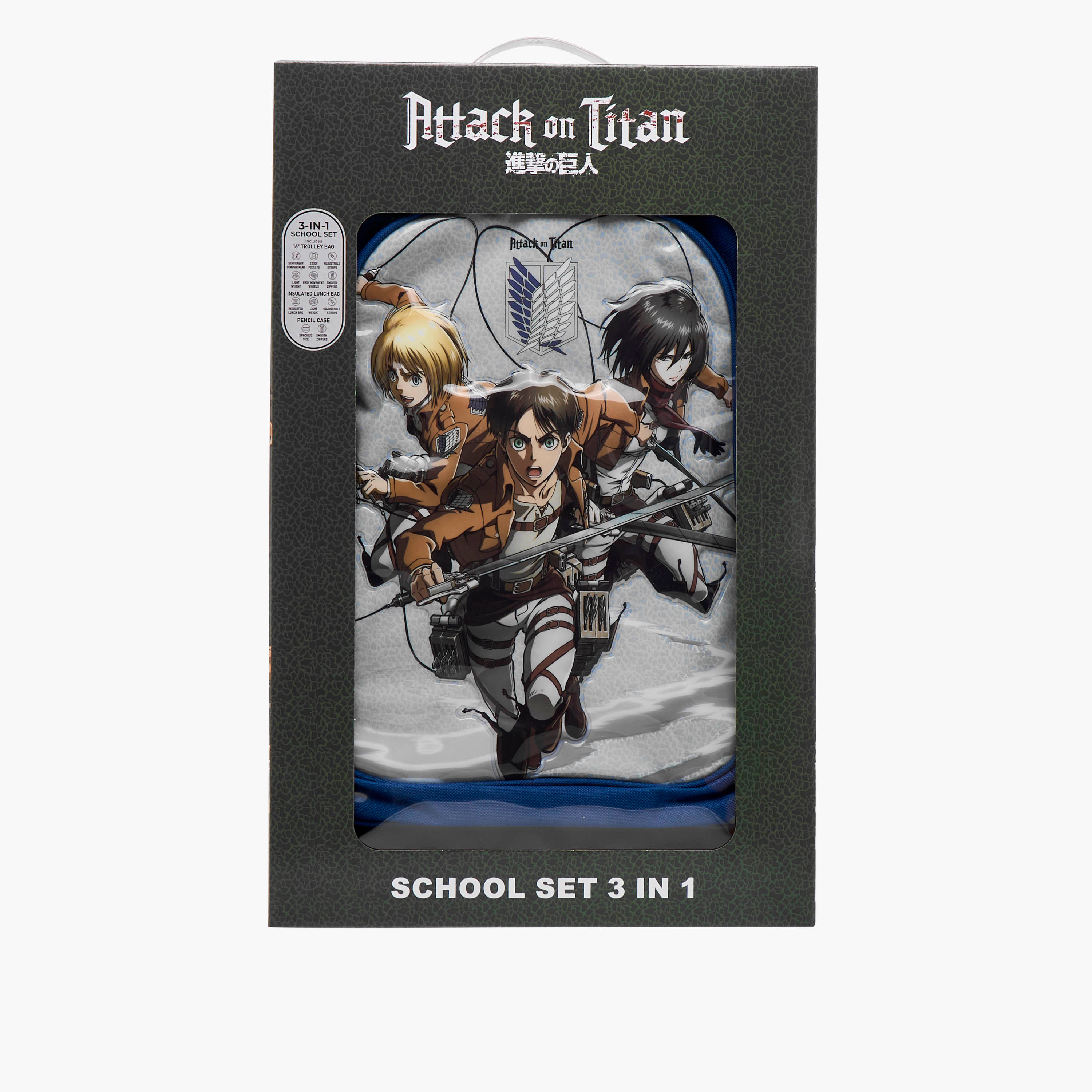Kodansha 3-Piece Attack On Titan Print Trolley Backpack Set - 16 inches-school-bagsandbackpacks-trolleybags-image-20