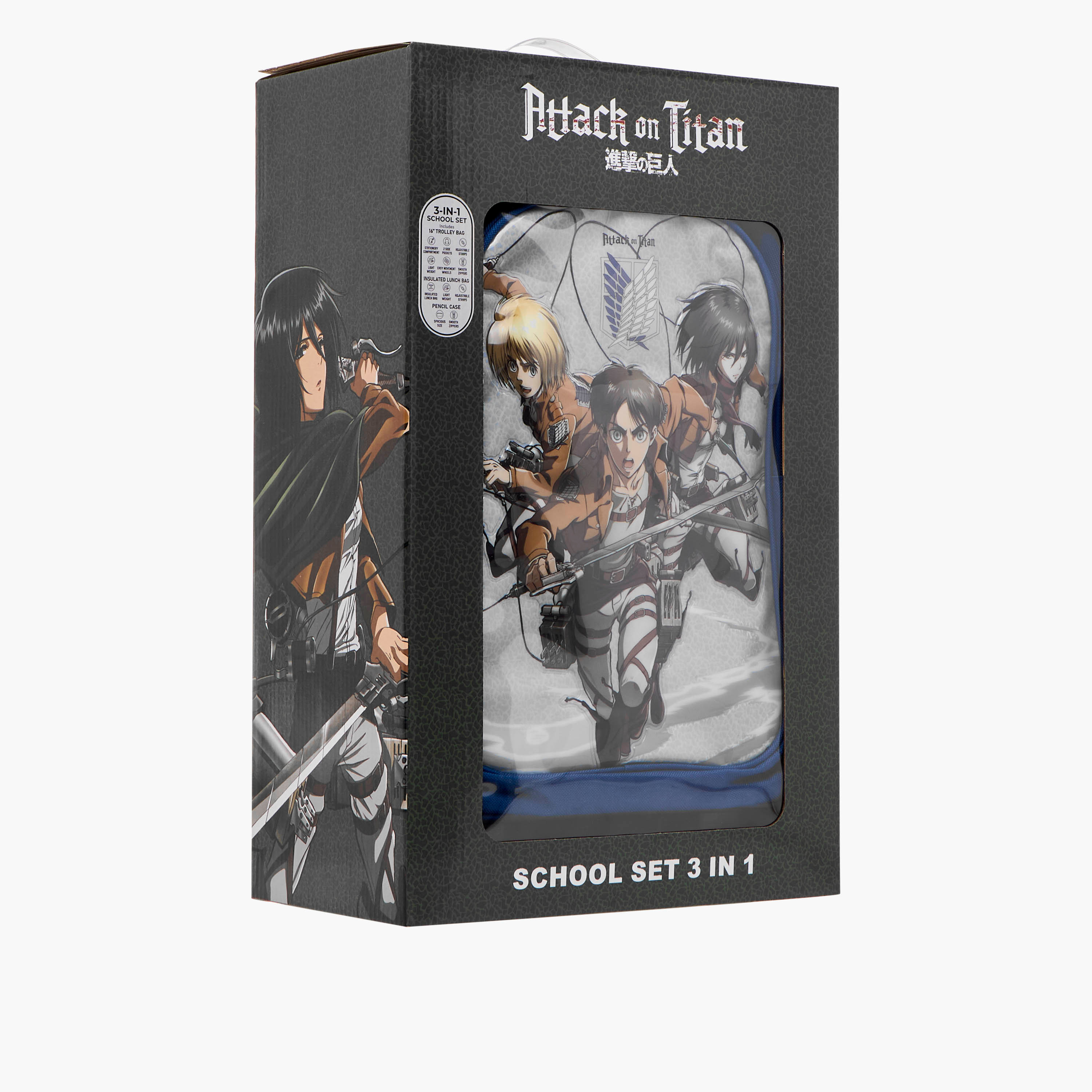 Kodansha 3-Piece Attack On Titan Print Trolley Backpack Set - 16 inches-school-bagsandbackpacks-trolleybags-image-21