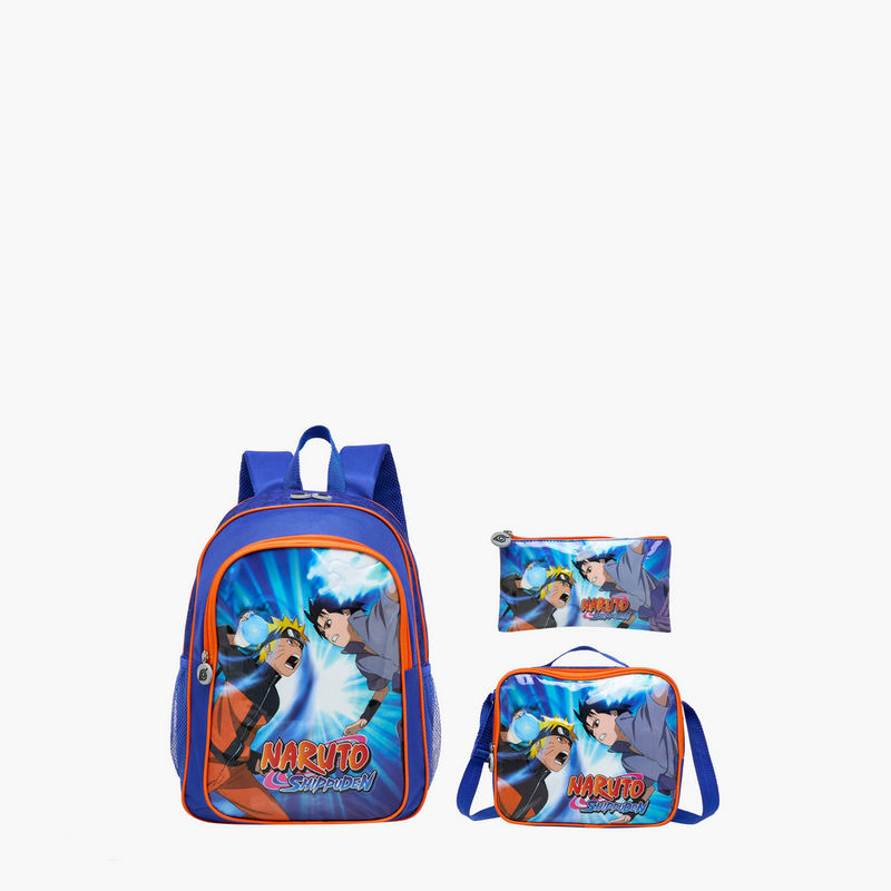 طقم شنطة ظهر بطبعات ناروتو 3 قطع من تي في طوكيو - 16 بوصة