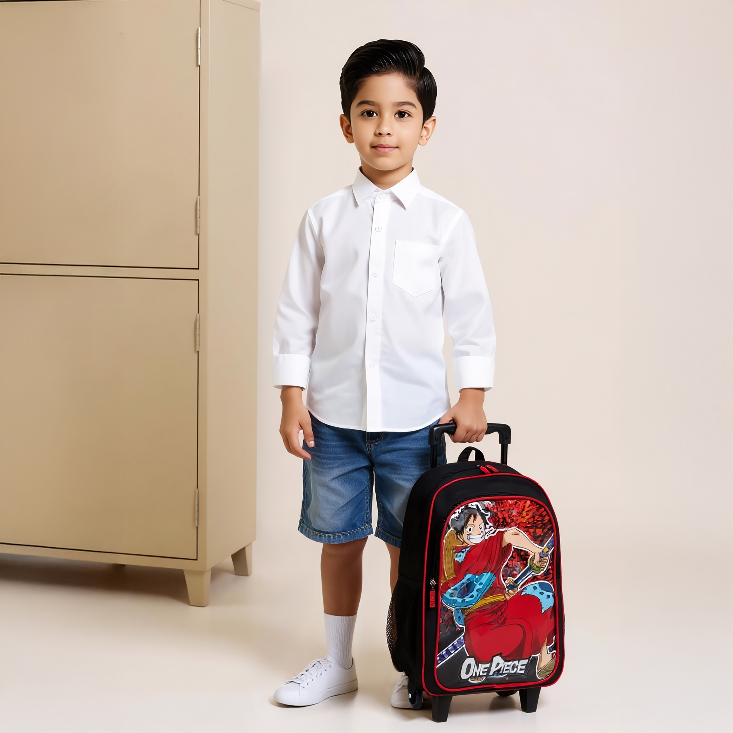 Toei Animation Printed 5-Piece Trolley Backpack Set - 16 inches-school-bagsandbackpacks-trolleybags-image-2