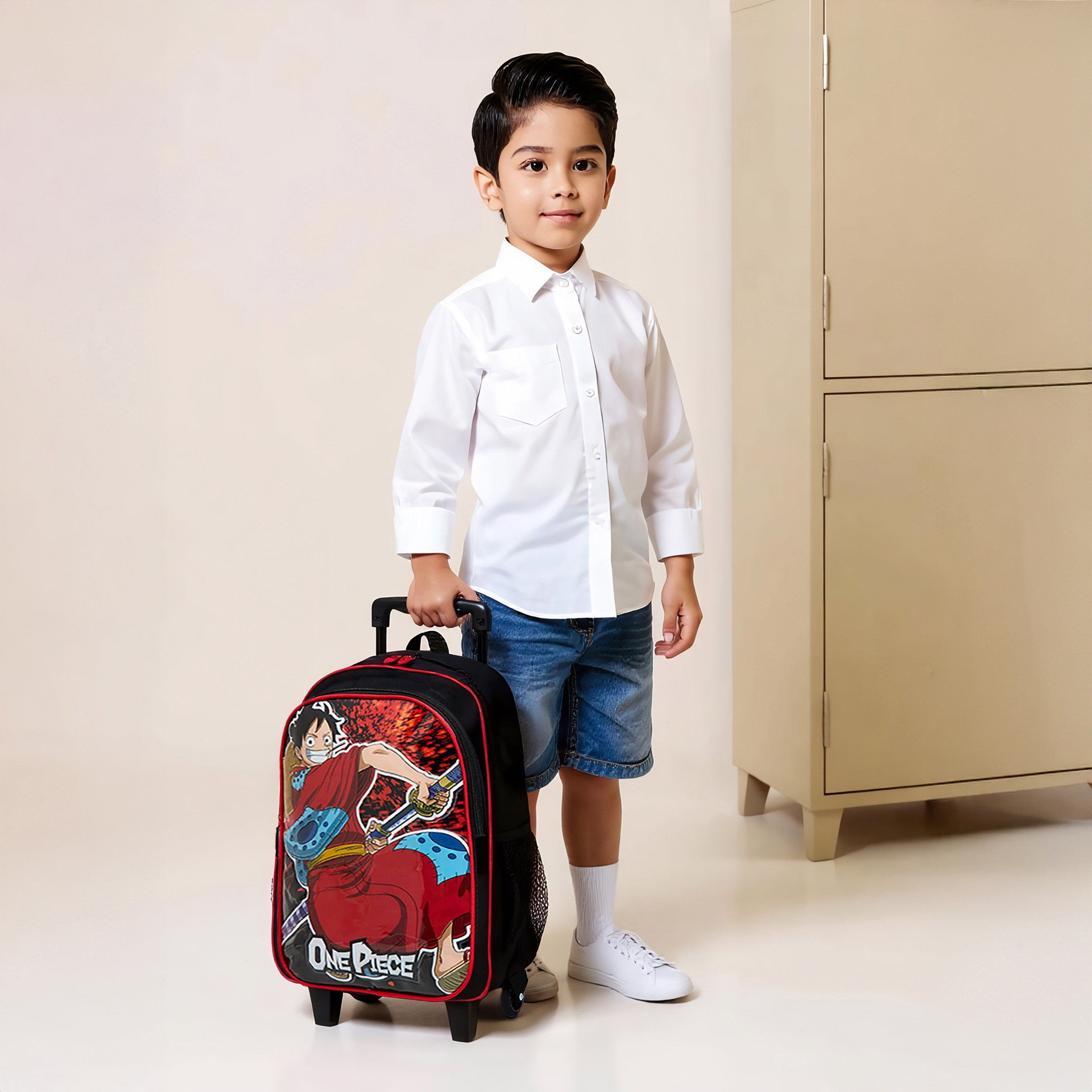 Toei Animation Printed 5-Piece Trolley Backpack Set - 16 inches-school-bagsandbackpacks-trolleybags-image-3