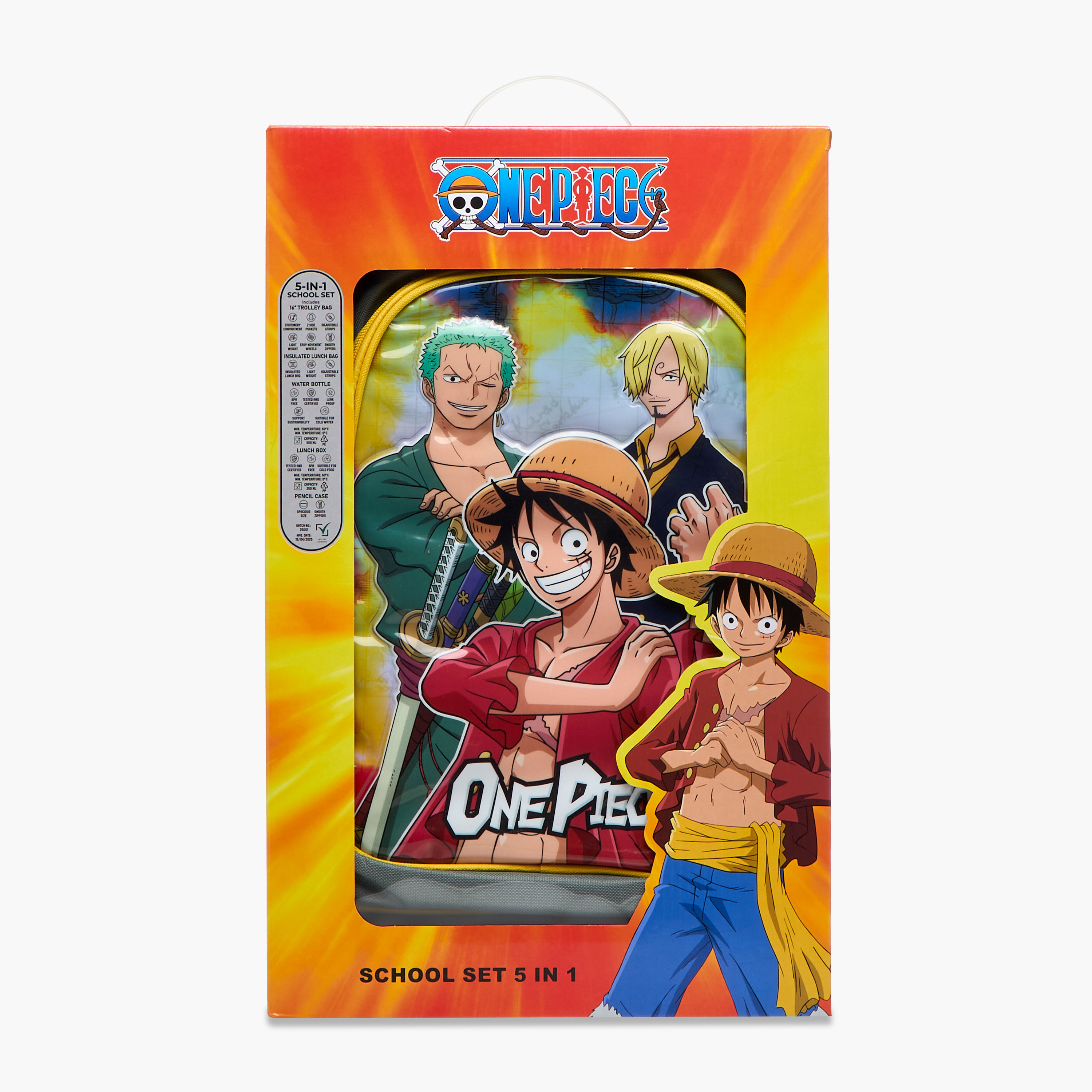 Toei Animation One Piece Print 5-Piece Trolley Backpack Set-school-bagsandbackpacks-trolleybags-image-28