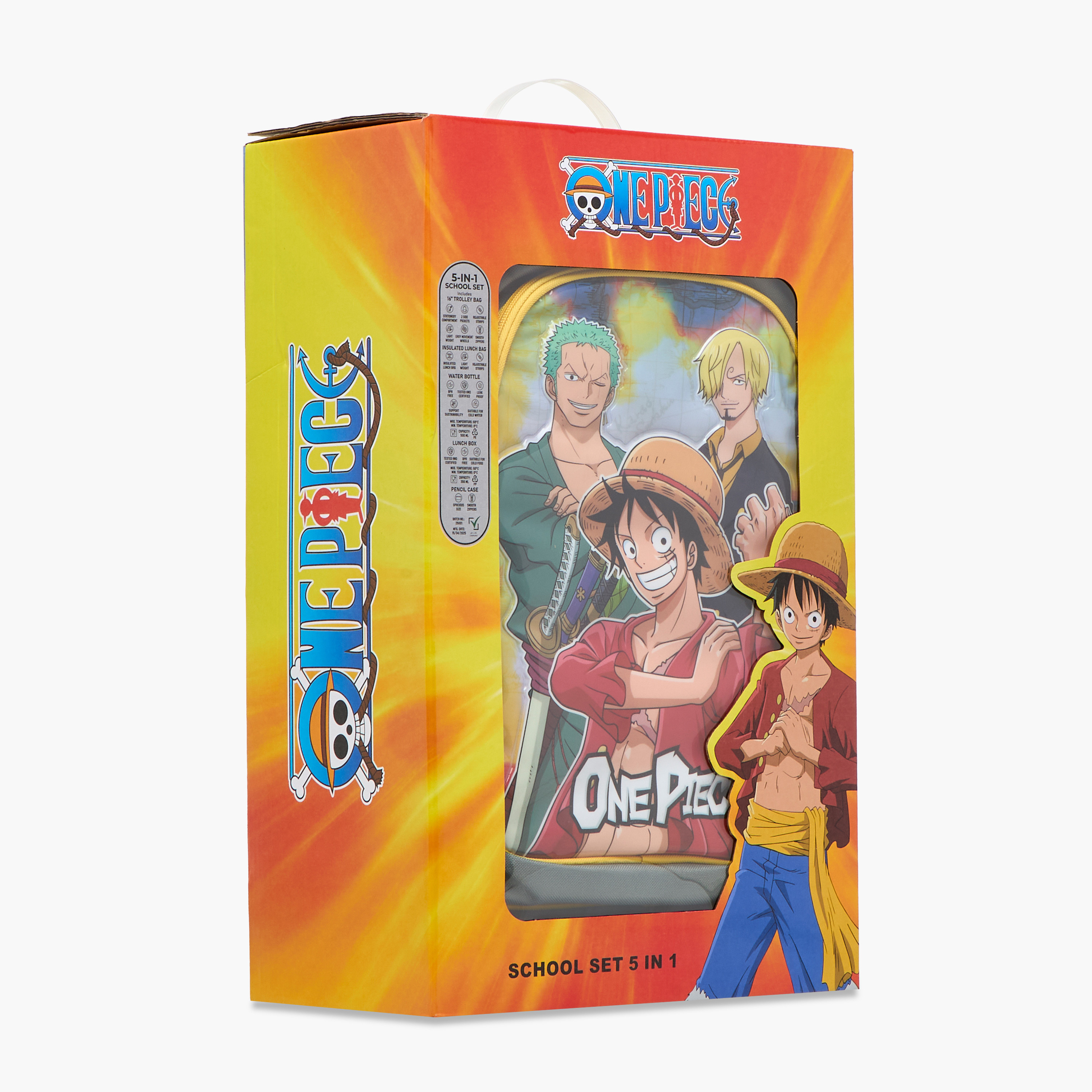 Toei Animation One Piece Print 5-Piece Trolley Backpack Set-school-bagsandbackpacks-trolleybags-image-29