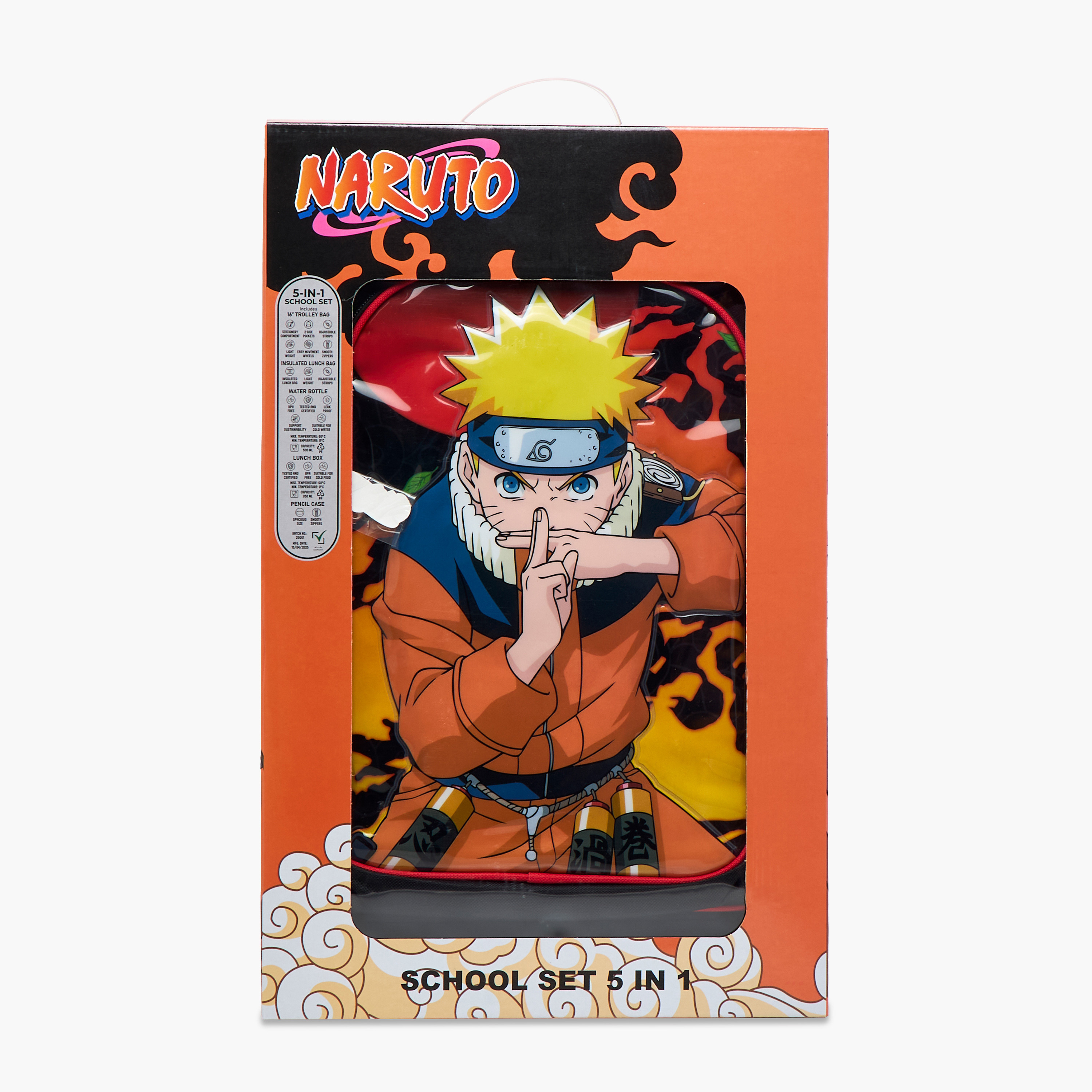TV Tokyo Naruto Print 5-Piece Trolley Backpack Set - 16 inches-school-bagsandbackpacks-trolleybags-image-29