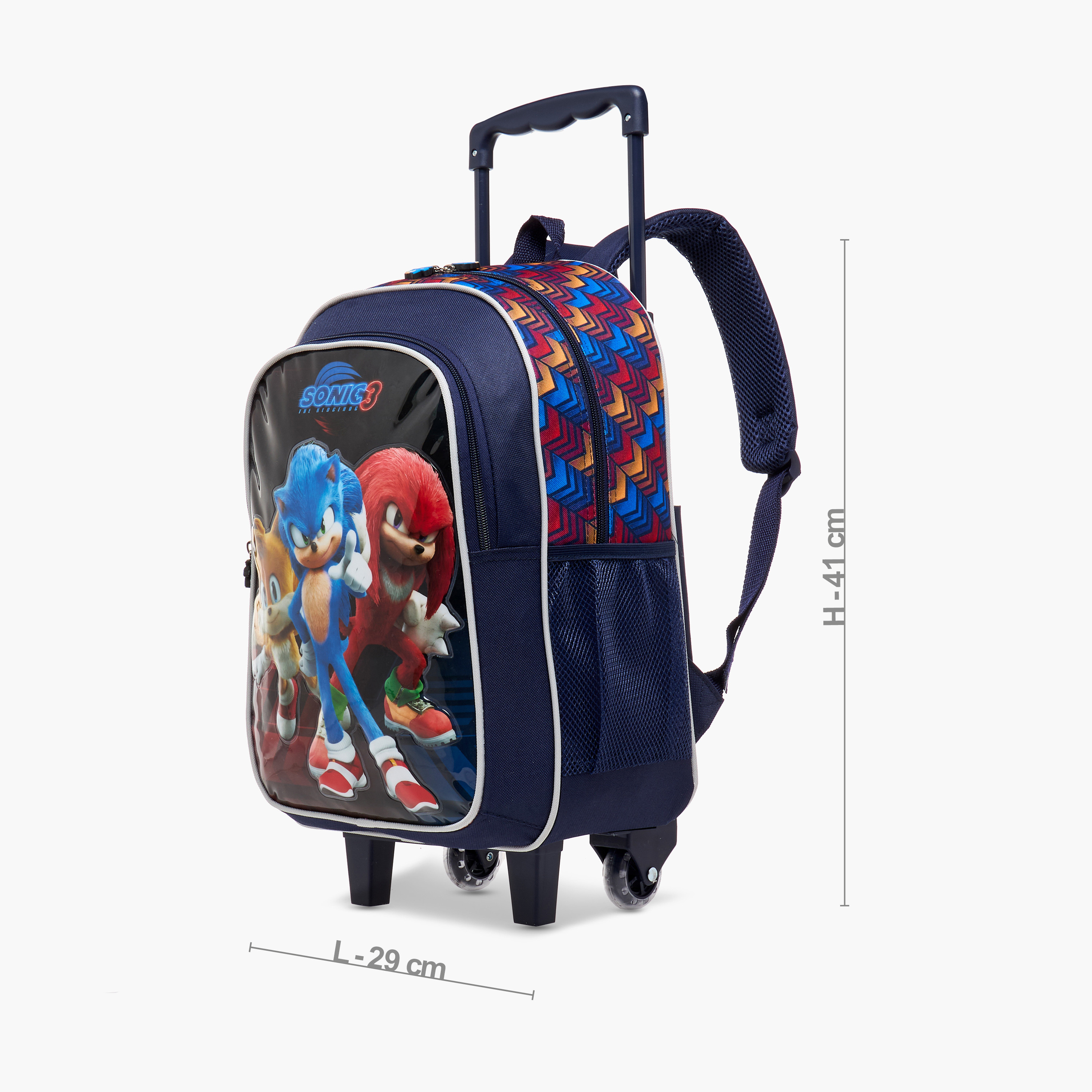 Sonic the Hedgehog Print 5-Piece trolley Backpack Set - 16 inches-school-bagsandbackpacks-trolleybags-image-3
