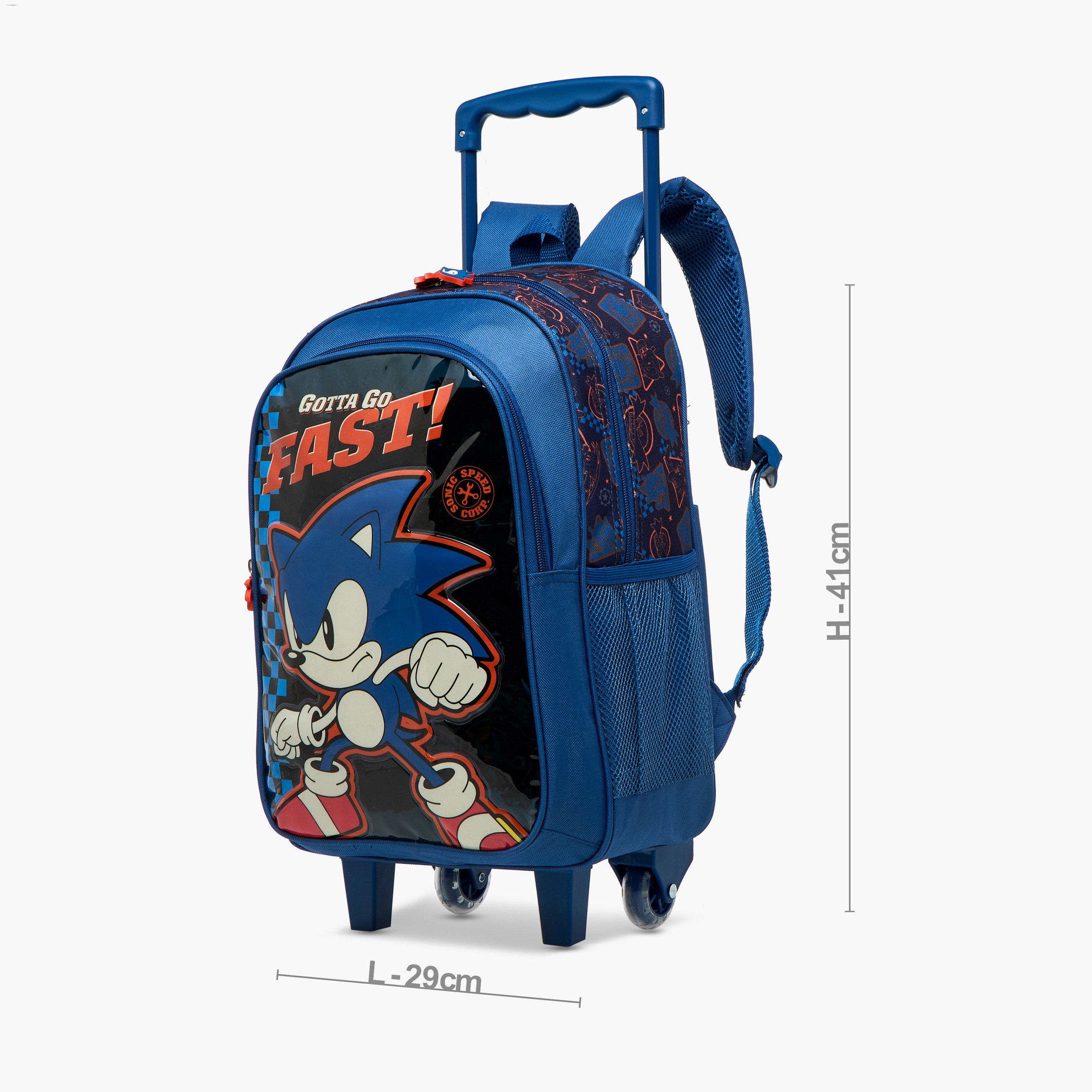 Sonic the Hedgehog Print 5-Piece Trolley Backpack Set - 16 inches-school-bagsandbackpacks-trolleybags-image-3