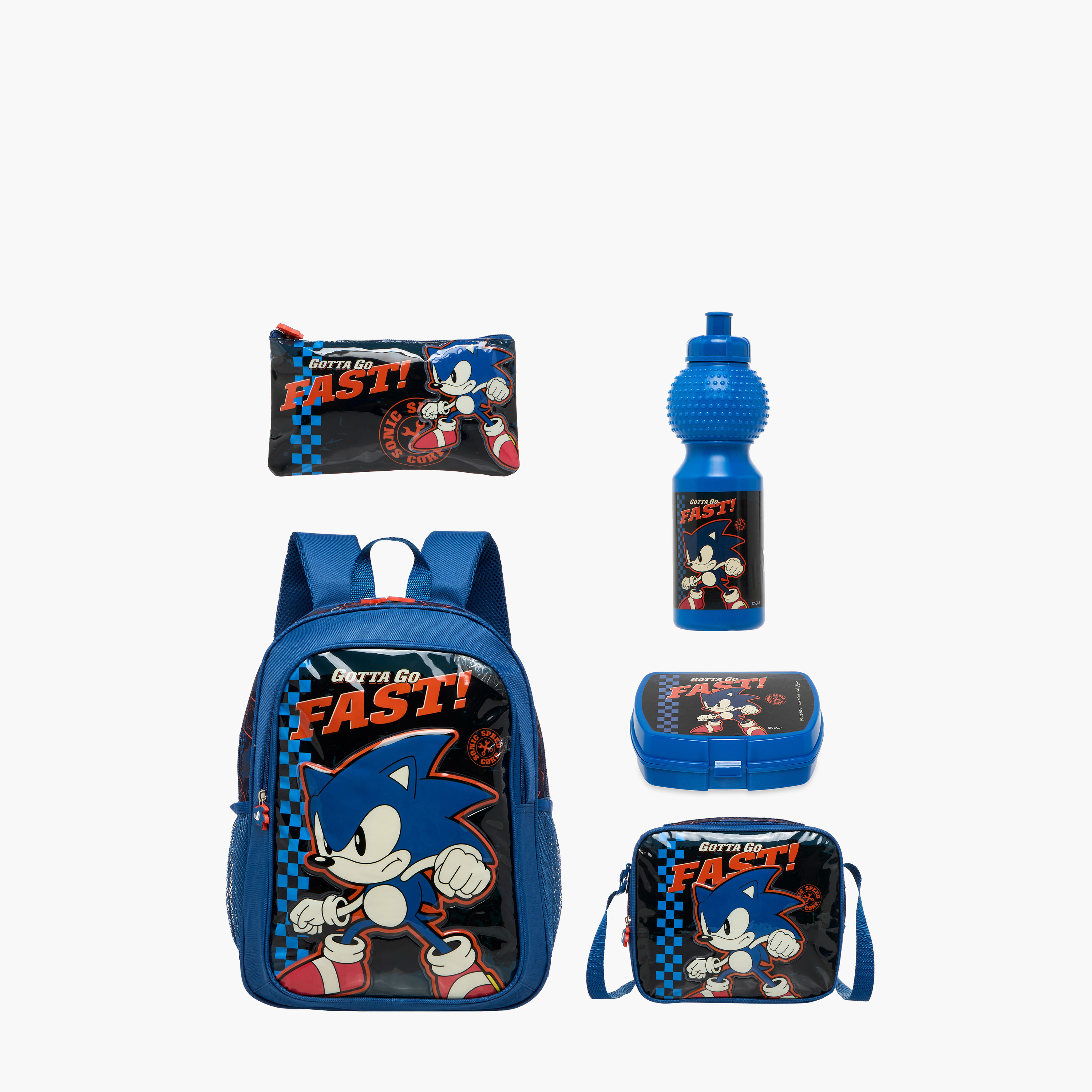 Sonic the Hedgehog Print 5-Piece Backpack Set - 16 inches-school-bagsandbackpacks-backpacks-image-1