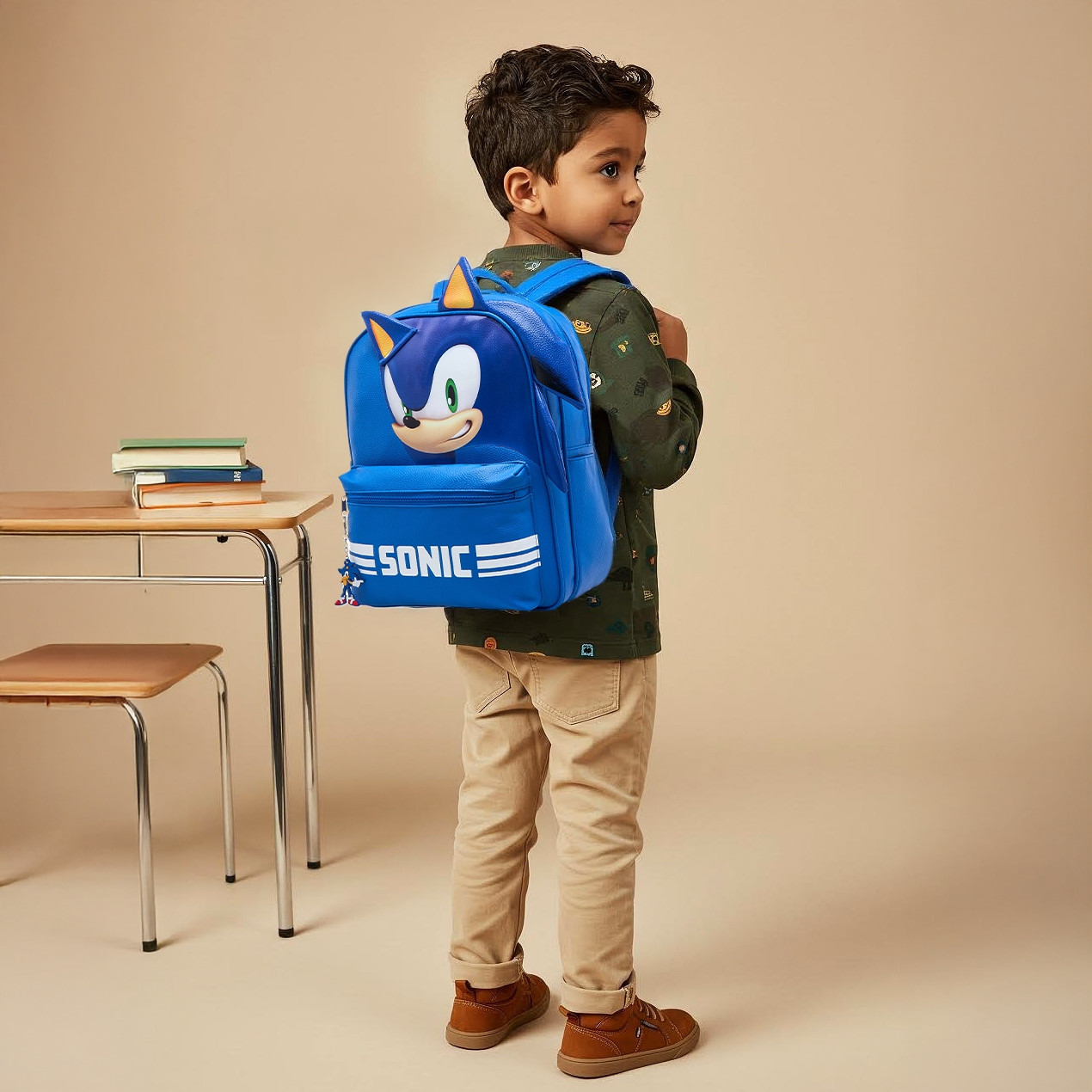 شنطة ظهر بأحزمة قابلة للتعديل وسحاب إغلاق وزخارف سونيك ذا هيدجهوج - 15 بوصة-school-bagsandbackpacks-backpacks-image-2