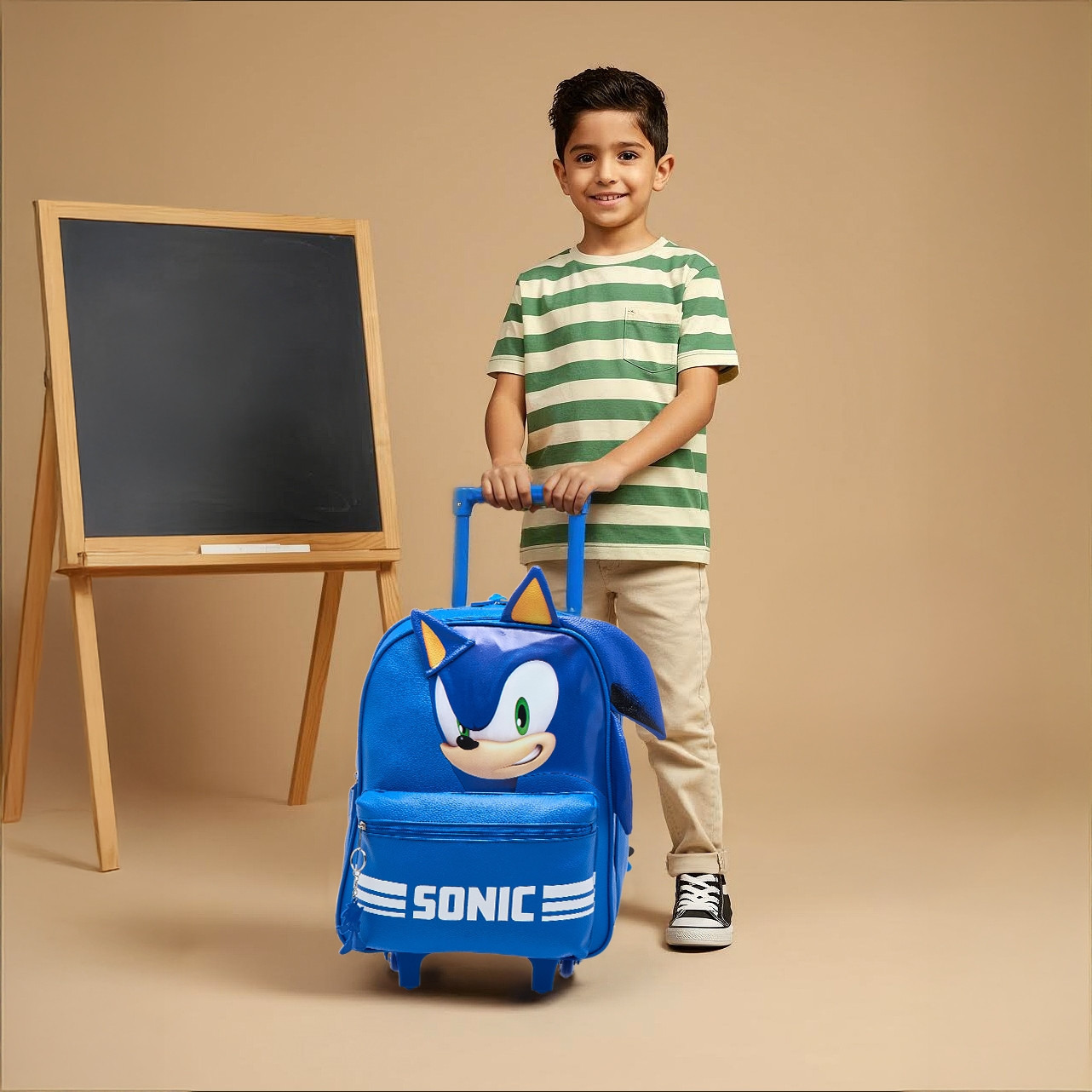 CPLG Sonic Trolley Bag for Boys 2-5 Years with Water Resistant Fabric -school-bagsandbackpacks-trolleybags-image-3