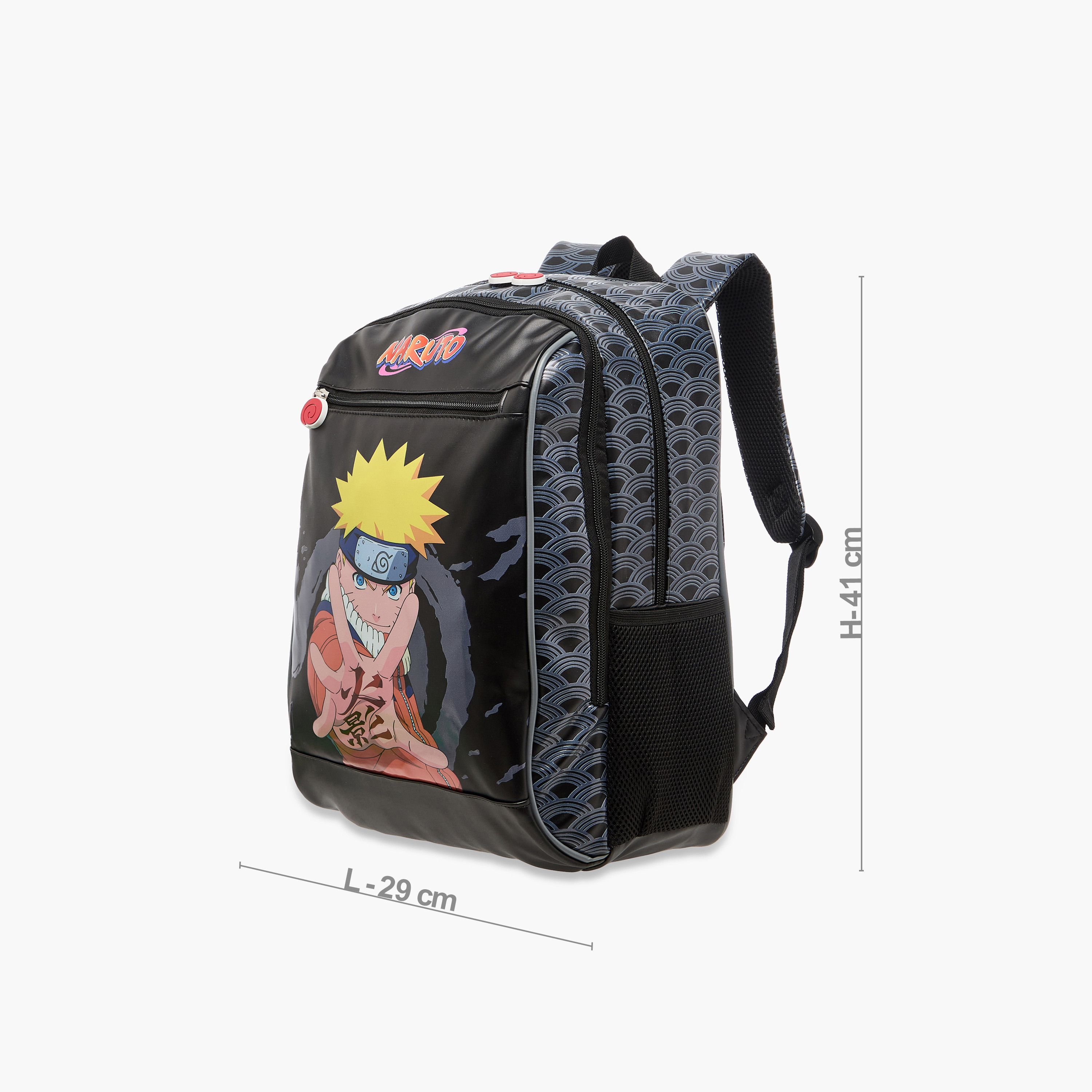 TV Tokyo Naruto Print Backpack with Adjustable Straps and Zip Closure - 16 inches-school-bagsandbackpacks-backpacks-image-2