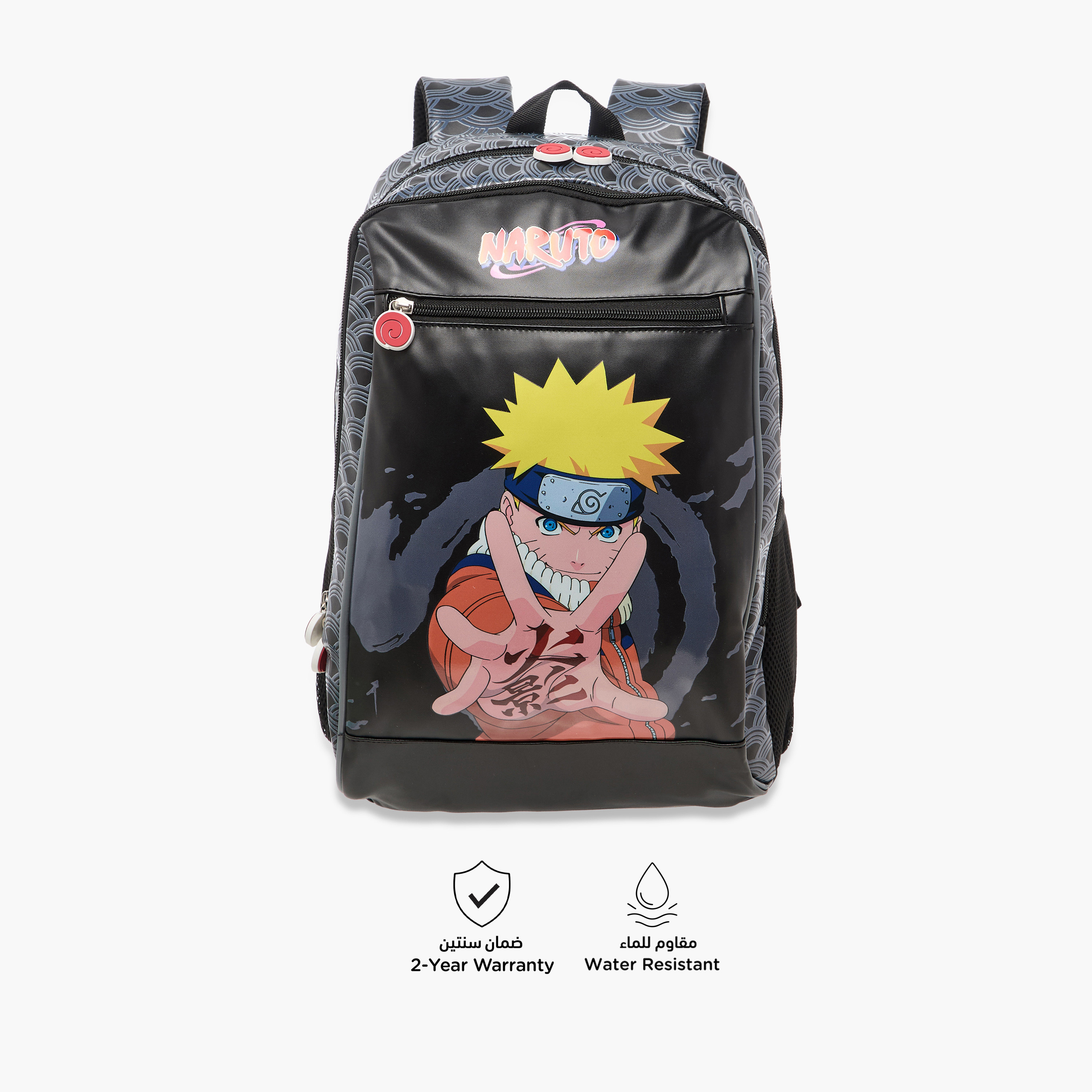 TV Tokyo Naruto Print Backpack with Adjustable Straps and Zip Closure - 16 inches-school-bagsandbackpacks-backpacks-image-4