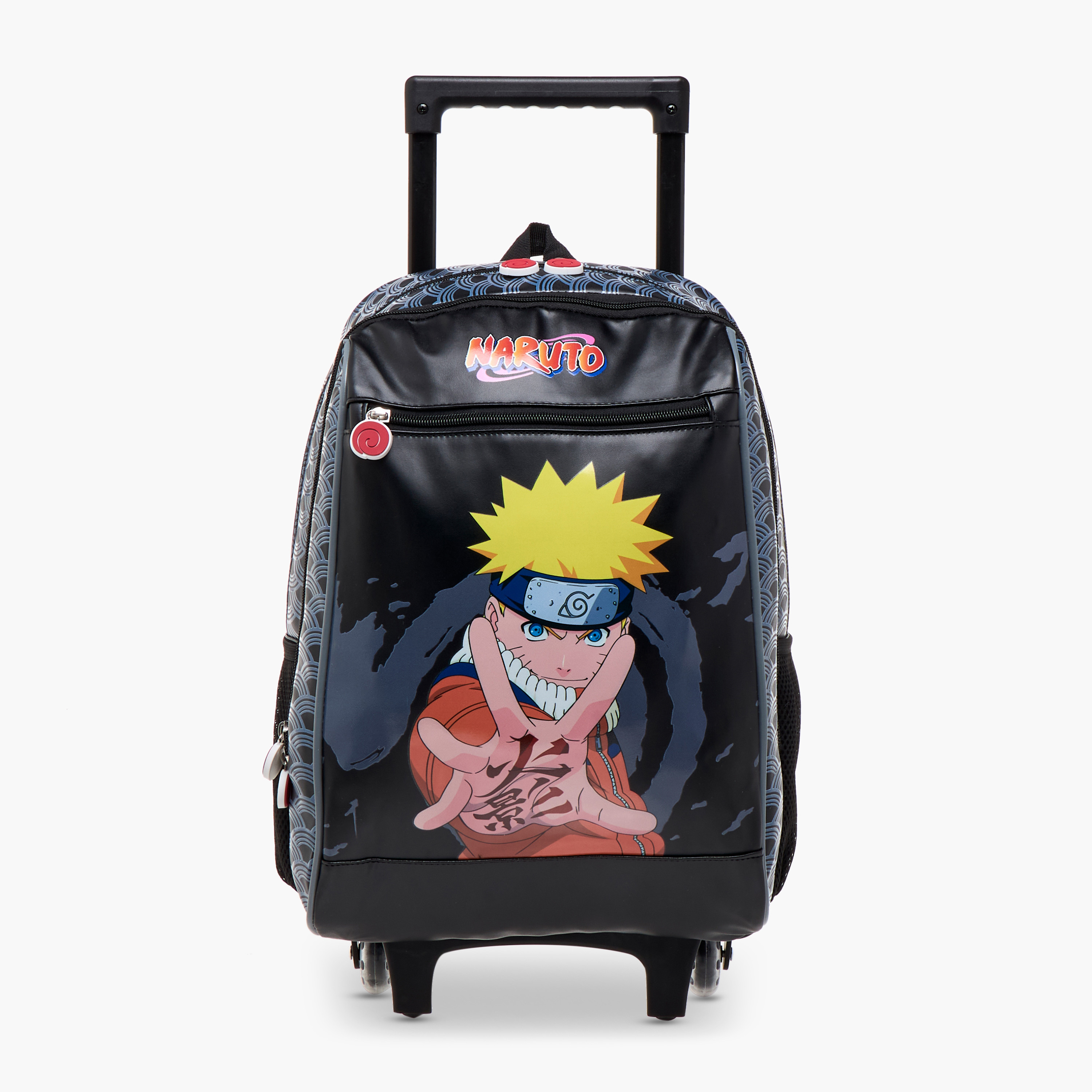 TV Tokyo Naruto Print Trolley Backpack with Retractable Handle - 16 inches-school-bagsandbackpacks-trolleybags-image-1