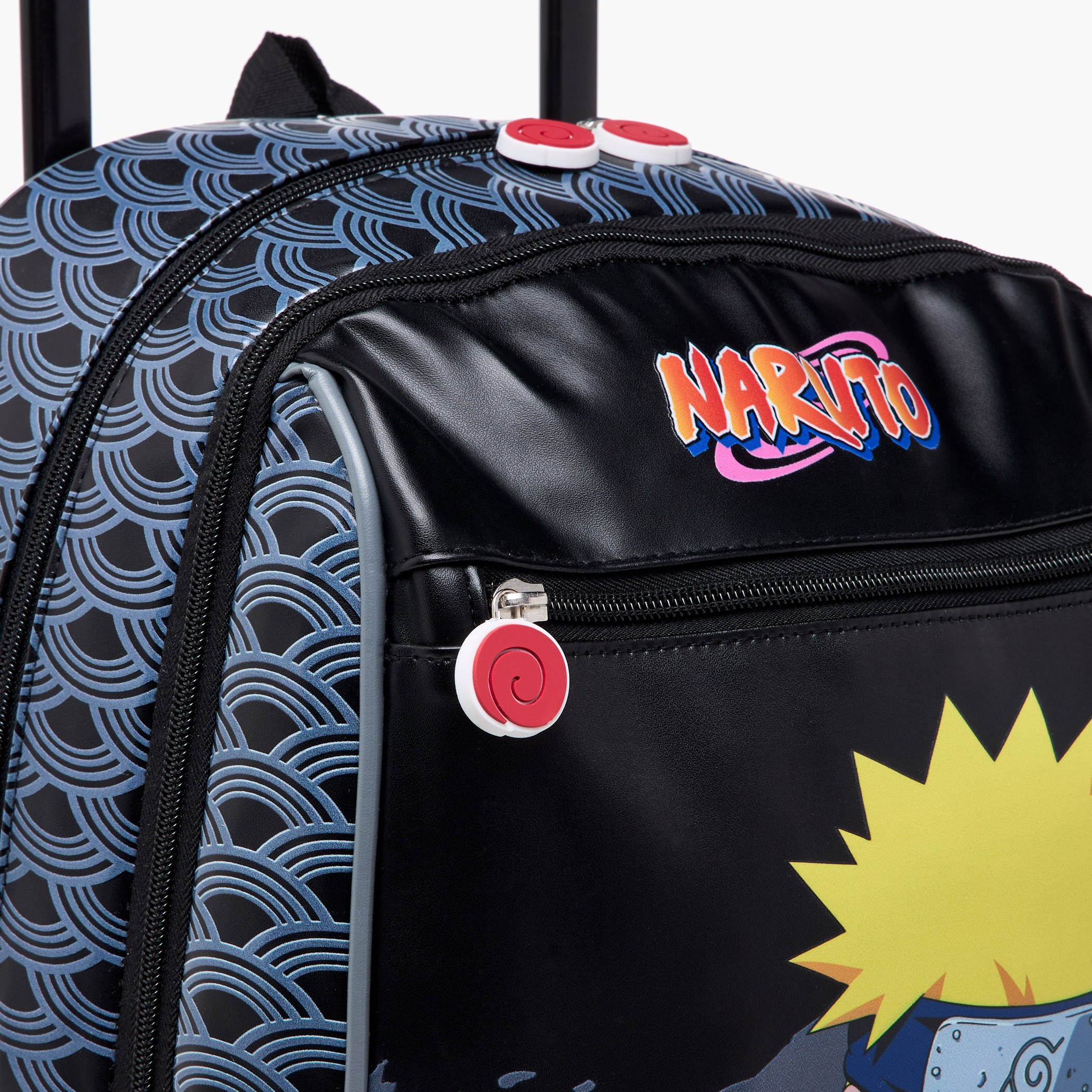 TV Tokyo Naruto Print Trolley Backpack with Retractable Handle - 16 inches-school-bagsandbackpacks-trolleybags-image-10