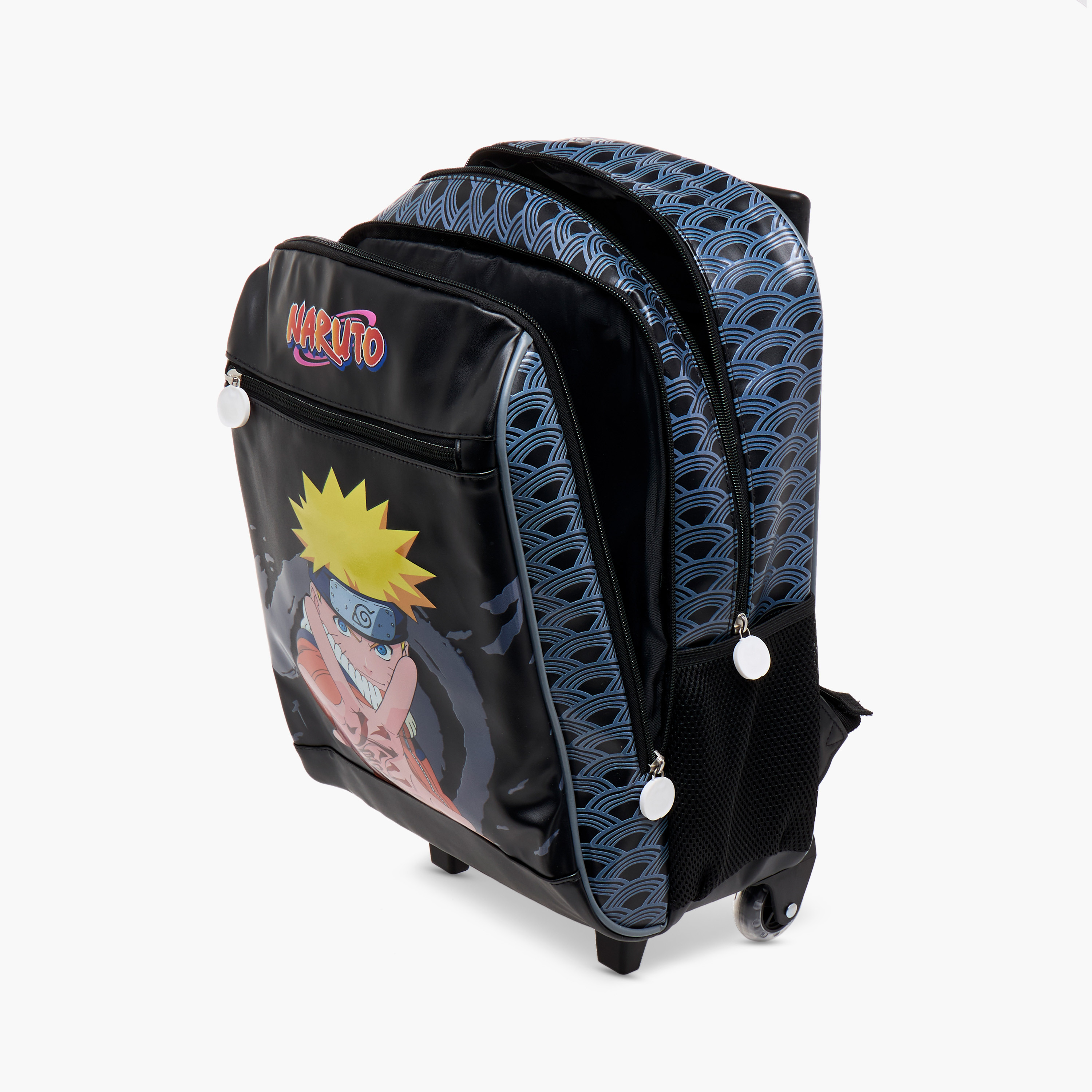 TV Tokyo Naruto Print Trolley Backpack with Retractable Handle - 16 inches-school-bagsandbackpacks-trolleybags-image-15