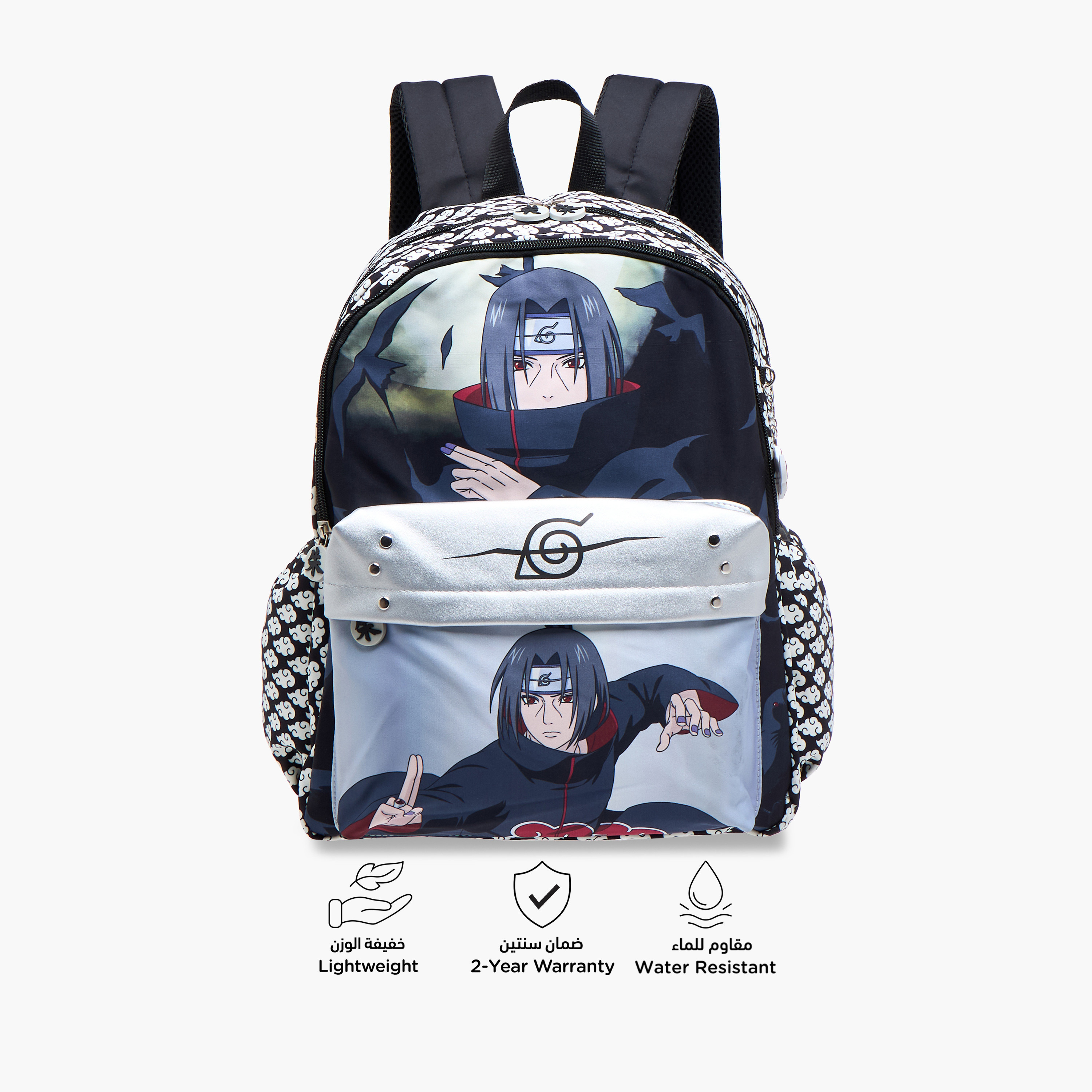 TV Tokyo Naruto Print Backpack with Adjustable Straps and Zip Closure - 16 inches-school-bagsandbackpacks-backpacks-image-4