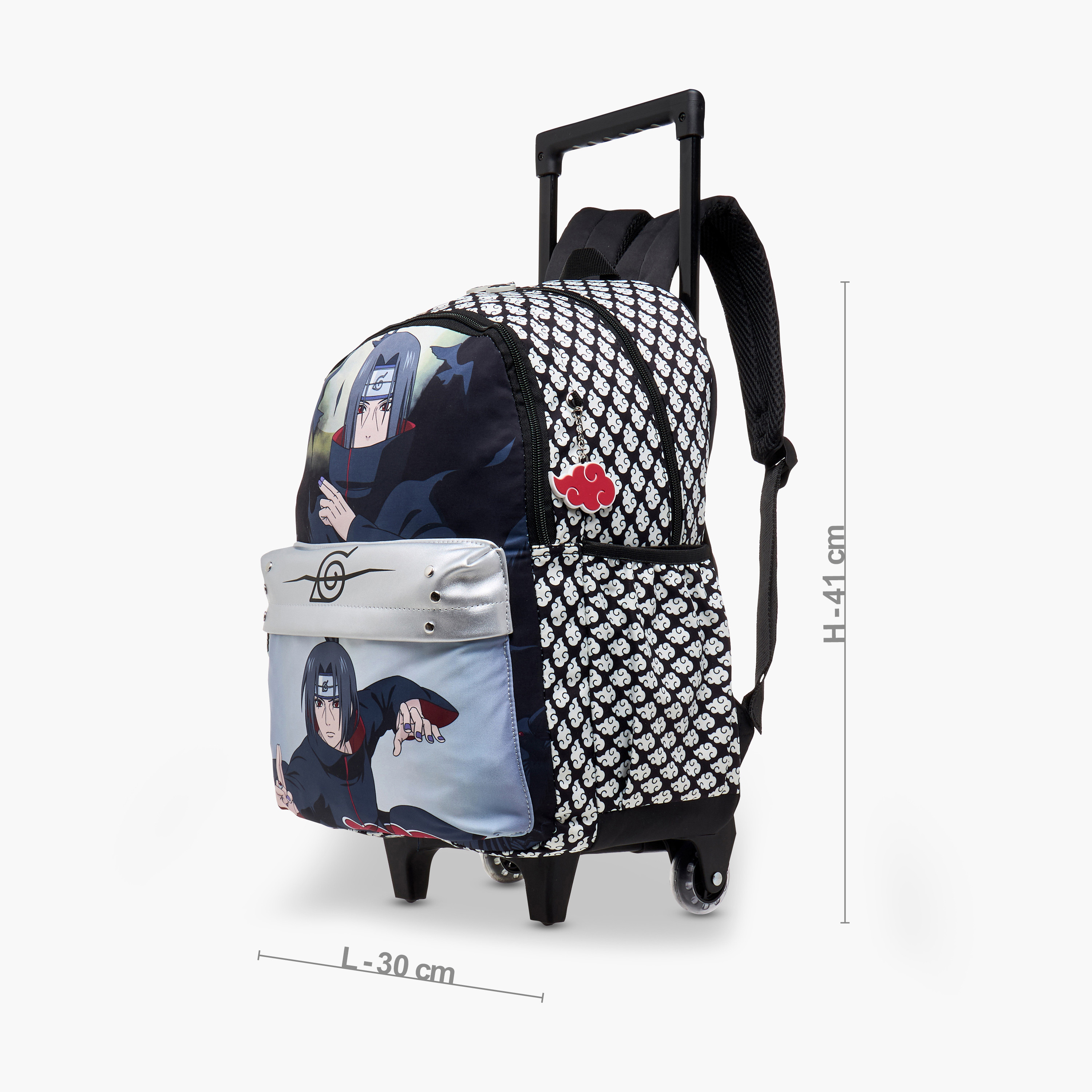 TV Tokyo Naruto Print Trolley Backpack with Retractable Handle - 16 inches-school-bagsandbackpacks-trolleybags-image-4