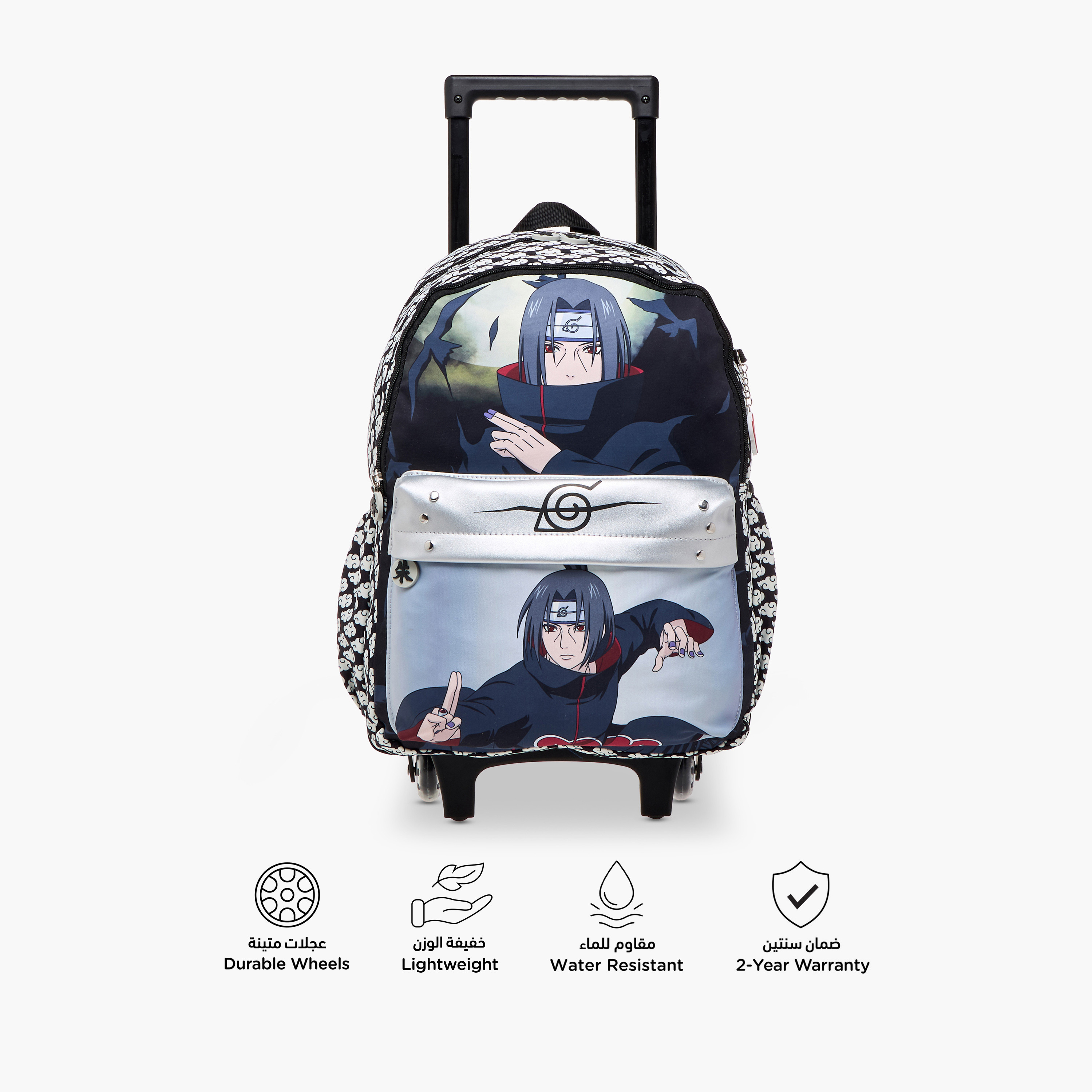 TV Tokyo Naruto Print Trolley Backpack with Retractable Handle - 16 inches-school-bagsandbackpacks-trolleybags-image-6