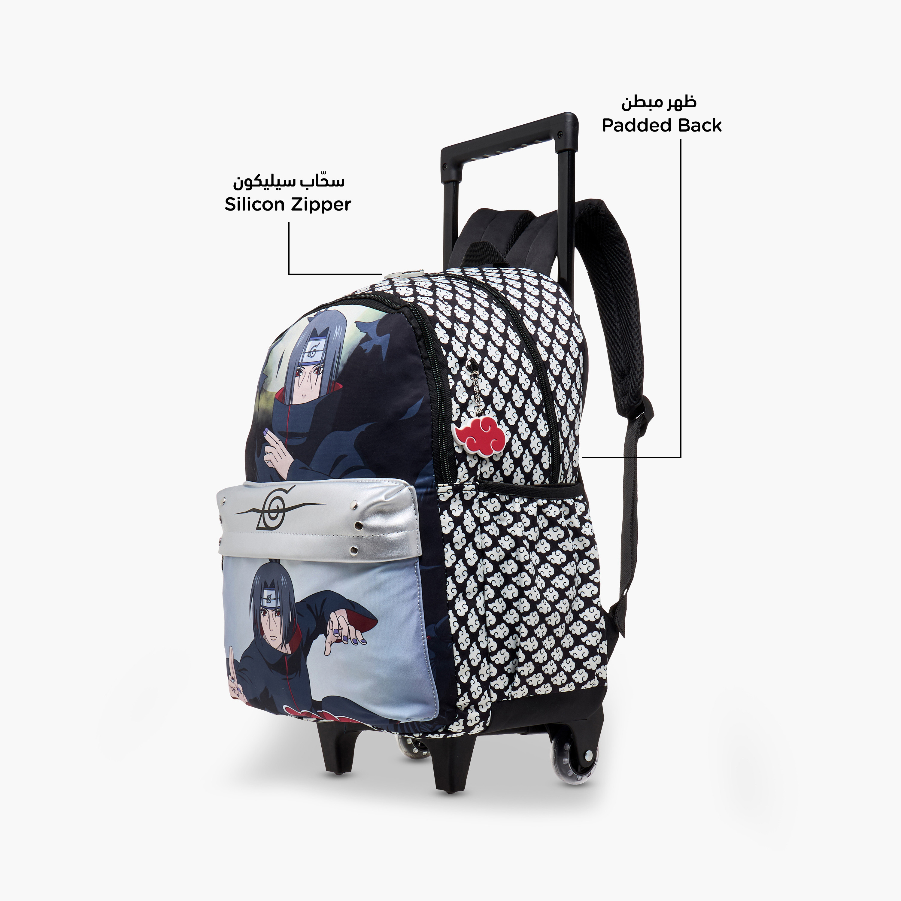 TV Tokyo Naruto Print Trolley Backpack with Retractable Handle - 16 inches-school-bagsandbackpacks-trolleybags-image-8
