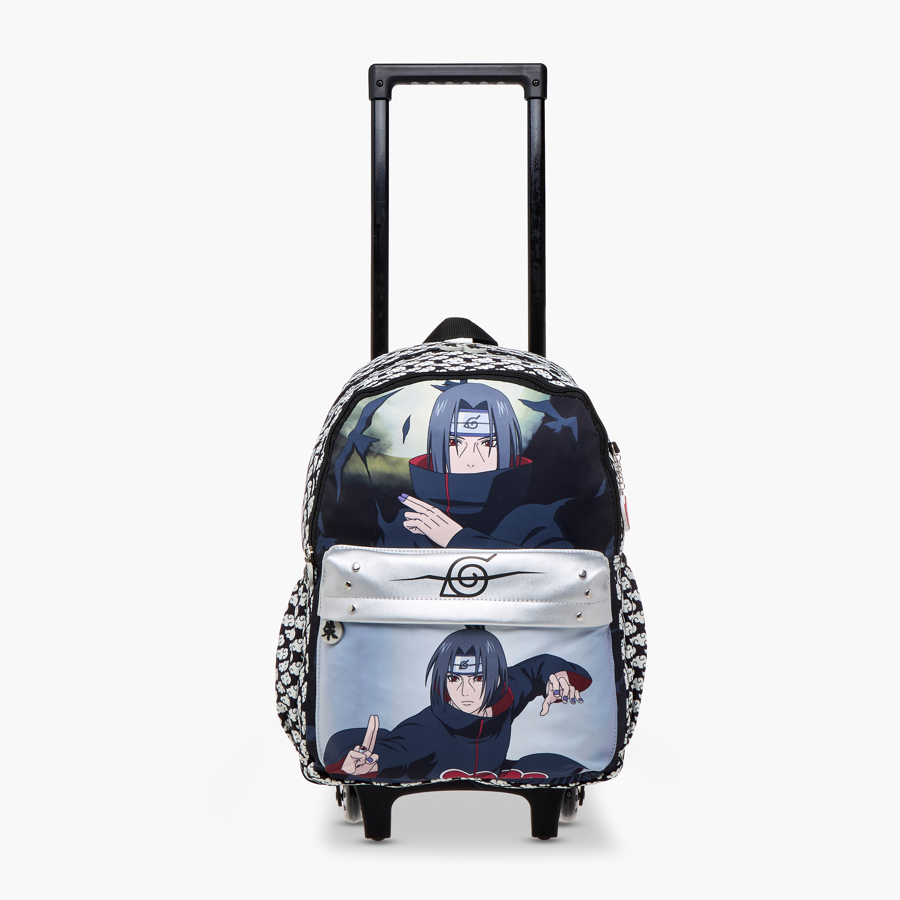 TV Tokyo Naruto Print Trolley Backpack with Retractable Handle - 16 inches-school-bagsandbackpacks-trolleybags-image-9
