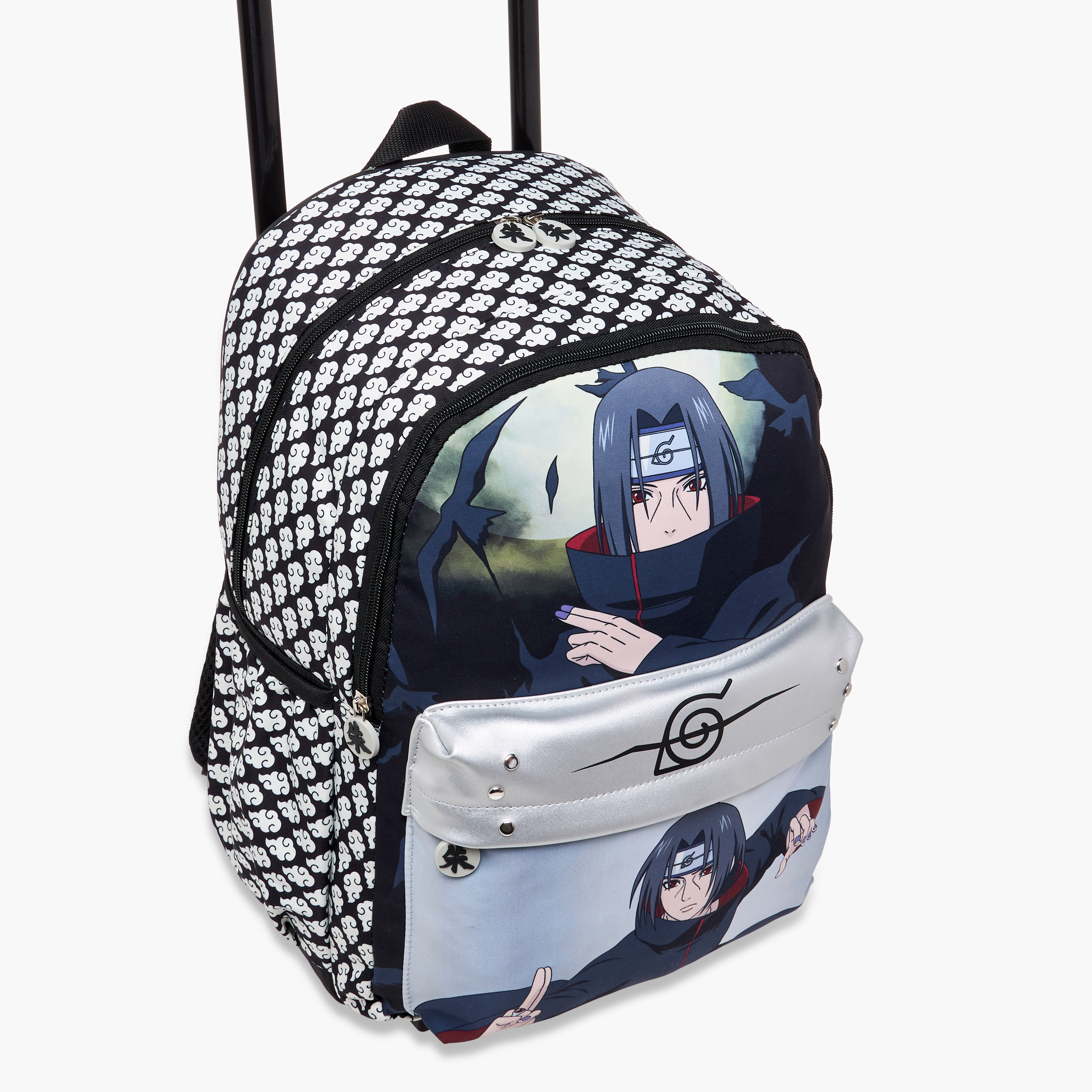 TV Tokyo Naruto Print Trolley Backpack with Retractable Handle - 16 inches-school-bagsandbackpacks-trolleybags-image-10