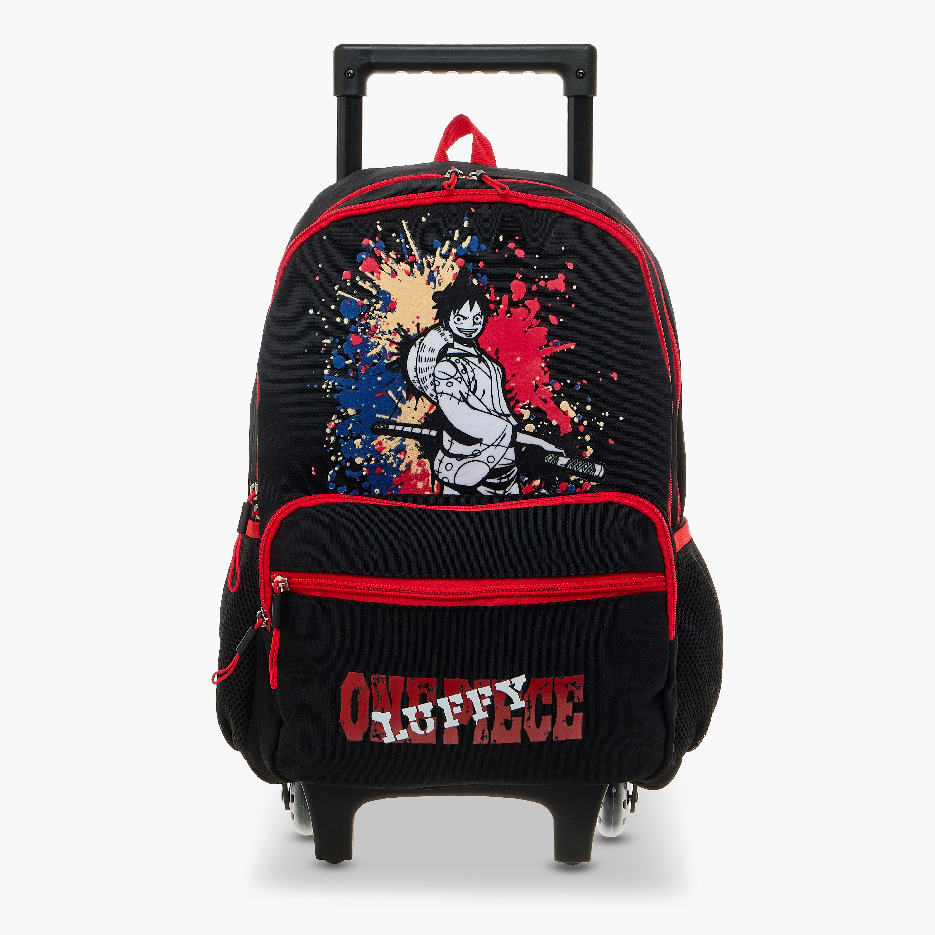 Toei Animation One Piece Print Trolley Backpack with Retractable Handle - 16 inches-school-bagsandbackpacks-trolleybags-image-1