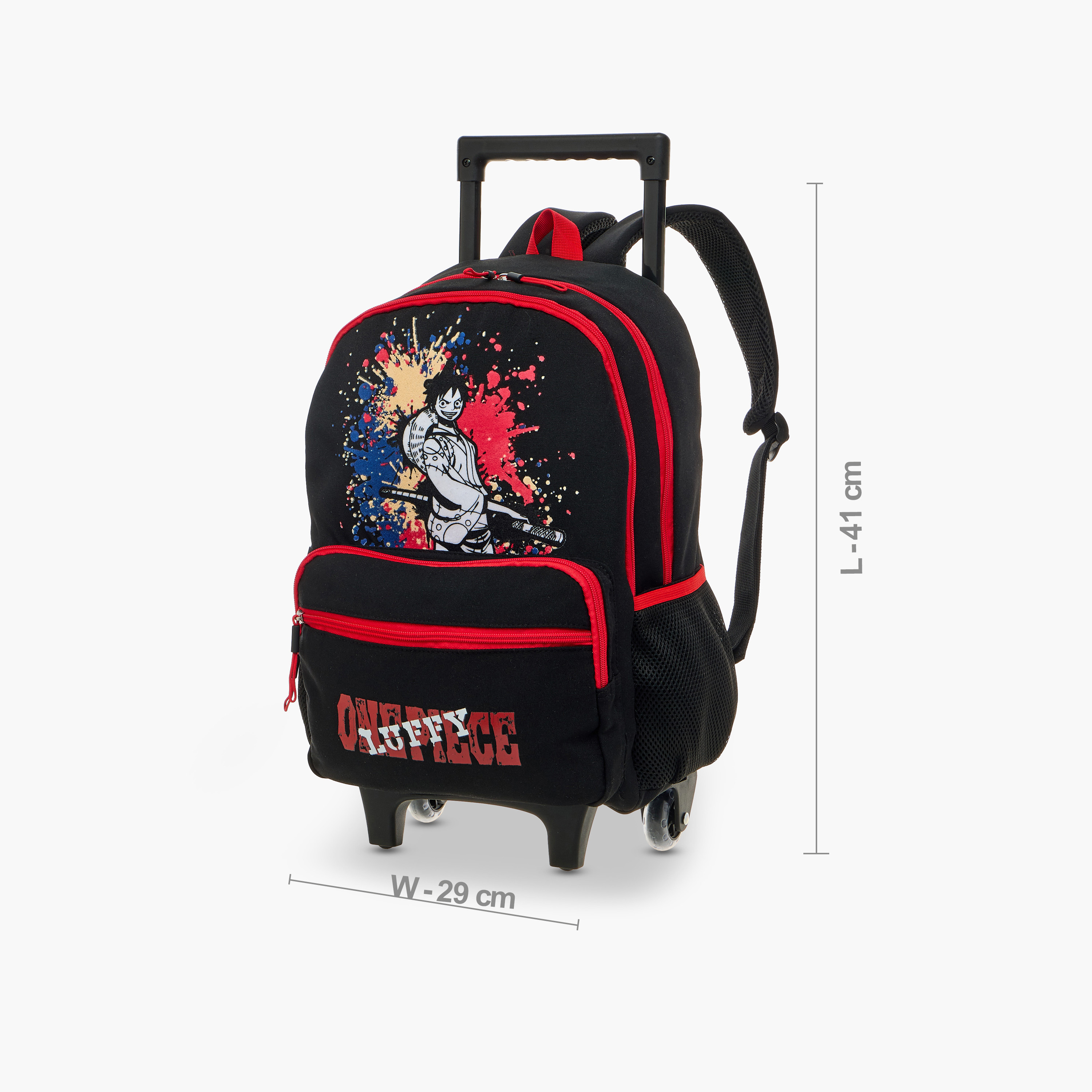 Toei Animation One Piece Print Trolley Backpack with Retractable Handle - 16 inches-school-bagsandbackpacks-trolleybags-image-2