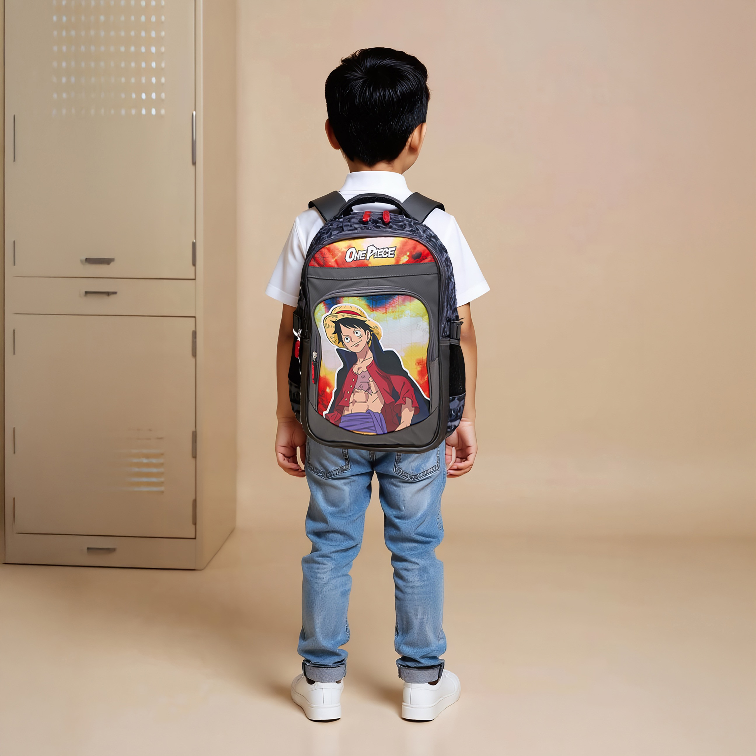 Toei Animation One Piece Print Backpack with Adjustable Straps and Zip Closure - 16 inches-school-bagsandbackpacks-backpacks-image-2