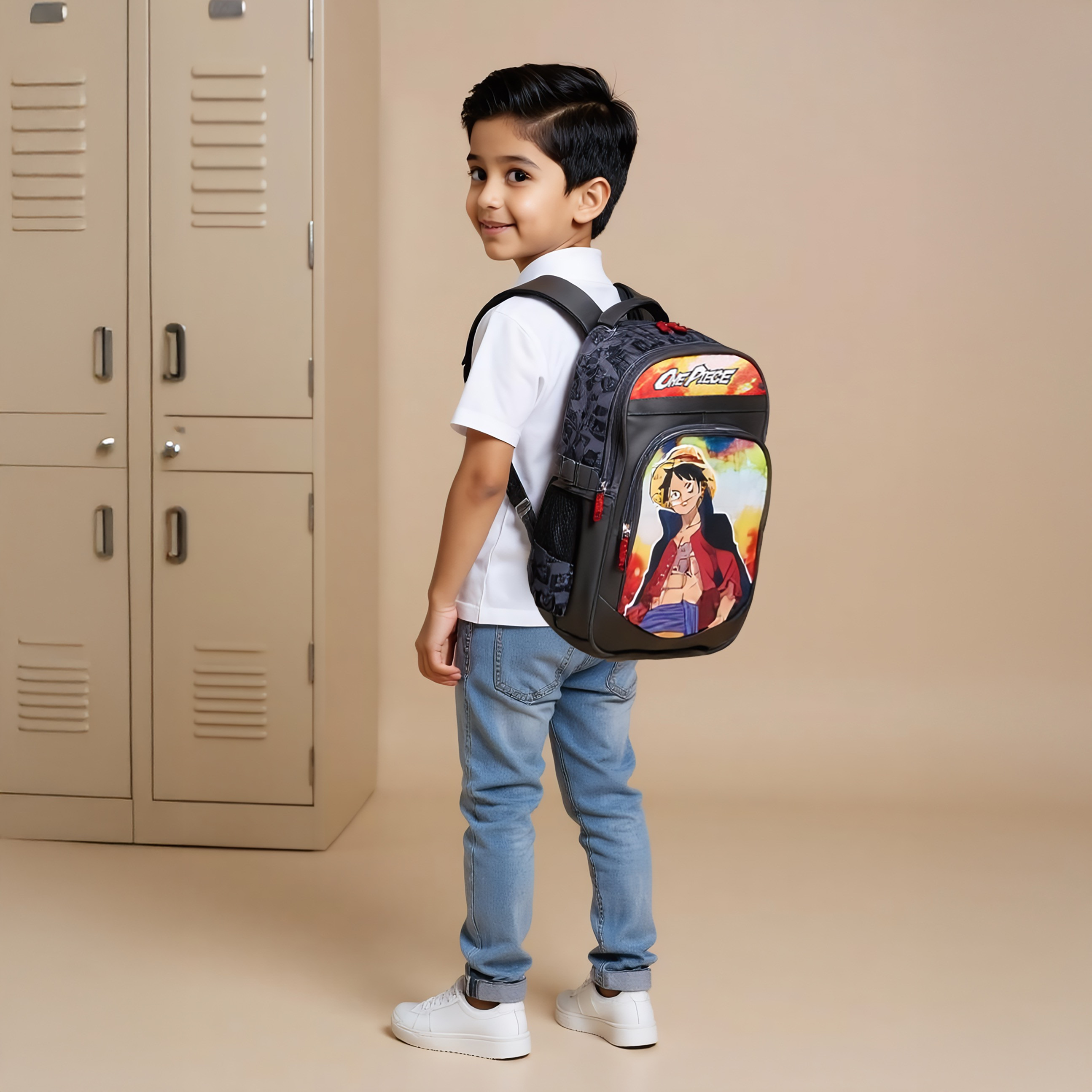 Toei Animation One Piece Print Backpack with Adjustable Straps and Zip Closure - 16 inches-school-bagsandbackpacks-backpacks-image-3