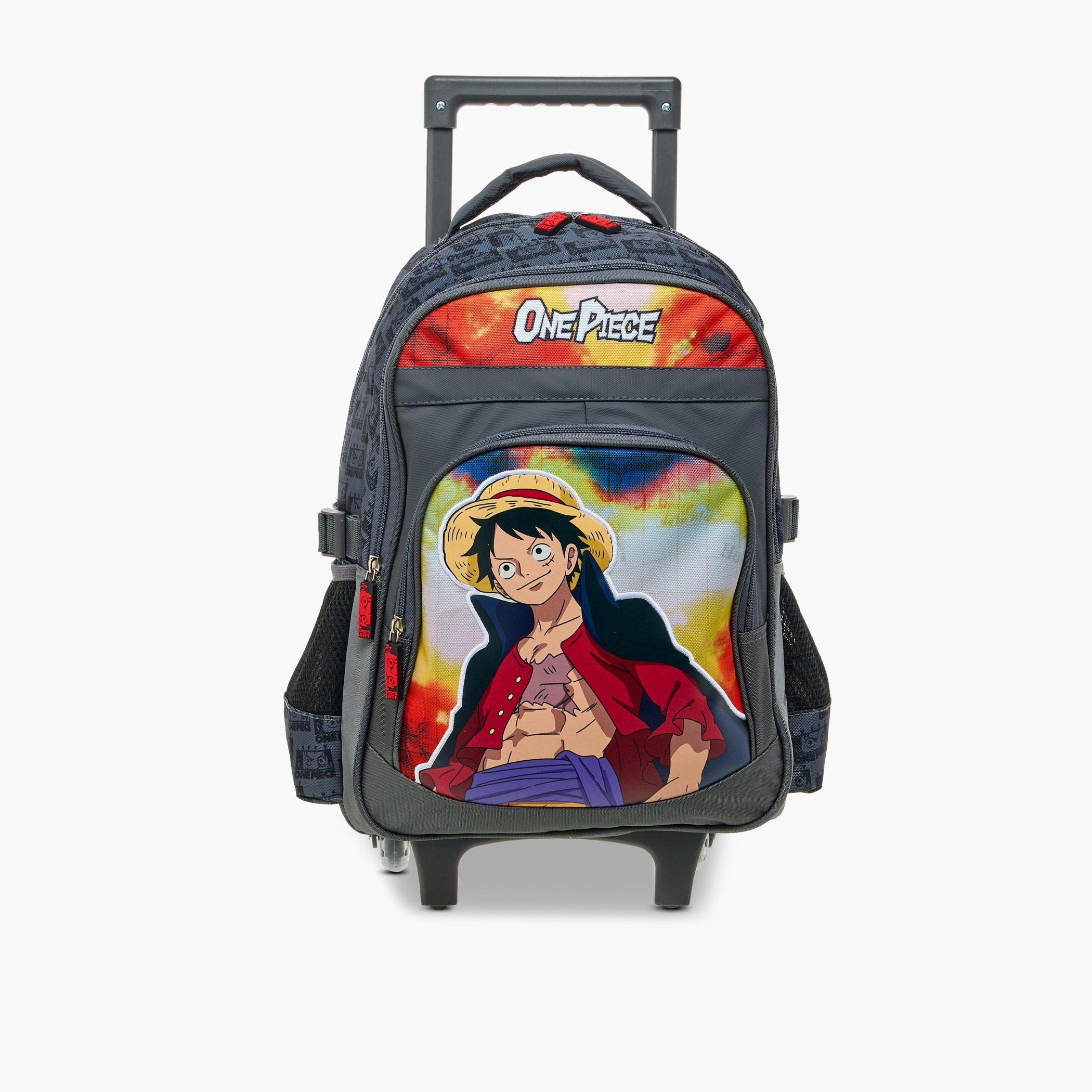 Toei Animation One Piece Print Trolley Backpack with Retractable Handle - 16 inches-school-bagsandbackpacks-trolleybags-image-1
