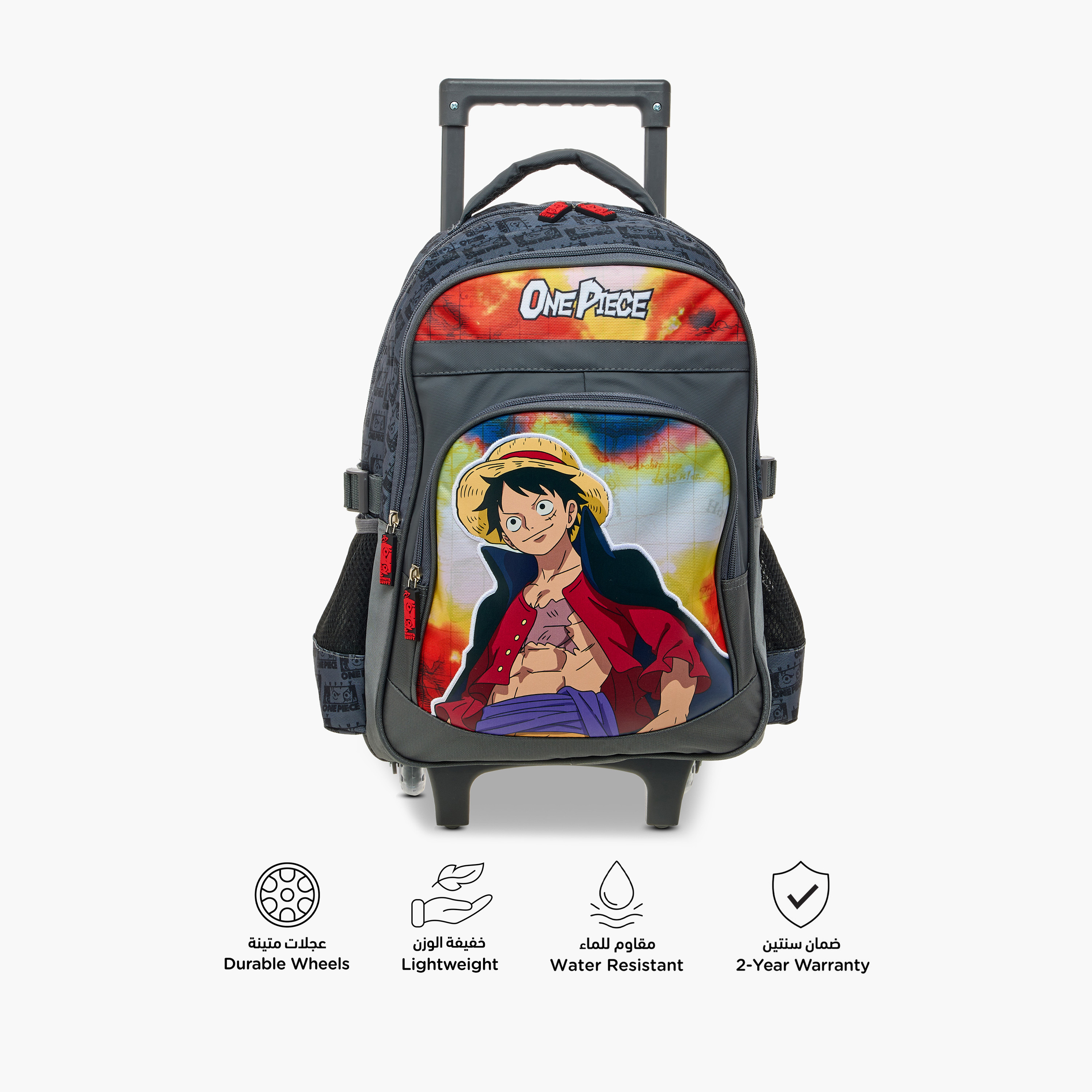 Toei Animation One Piece Print Trolley Backpack with Retractable Handle - 16 inches-school-bagsandbackpacks-trolleybags-image-6