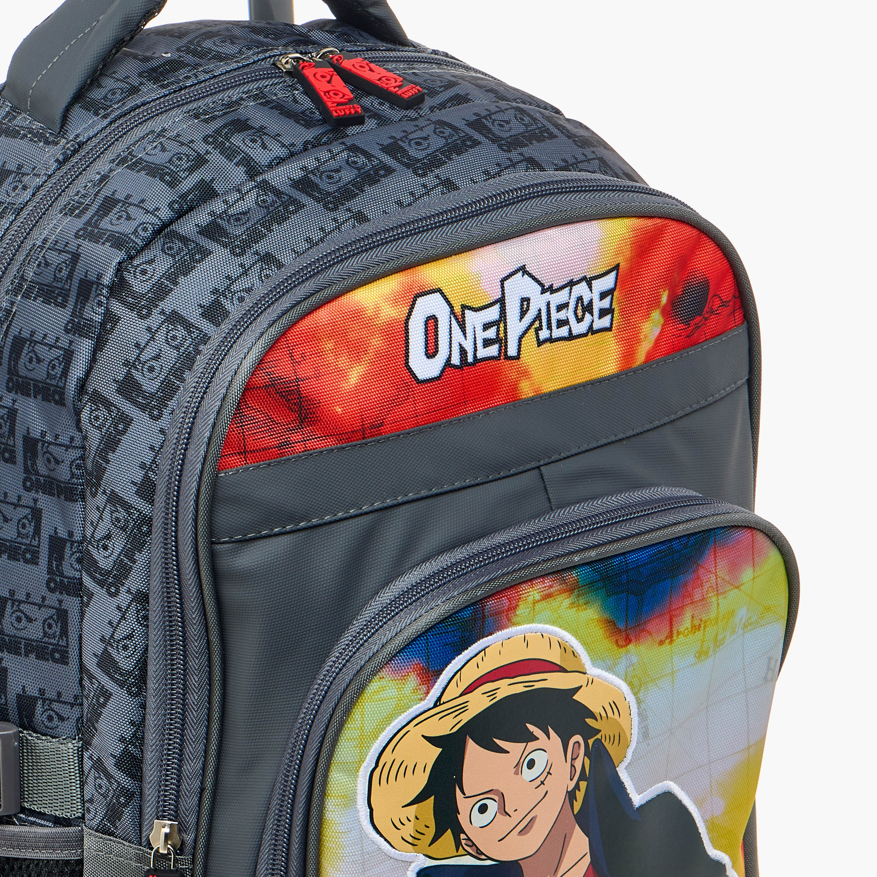 Toei Animation One Piece Print Trolley Backpack with Retractable Handle - 16 inches-school-bagsandbackpacks-trolleybags-image-10
