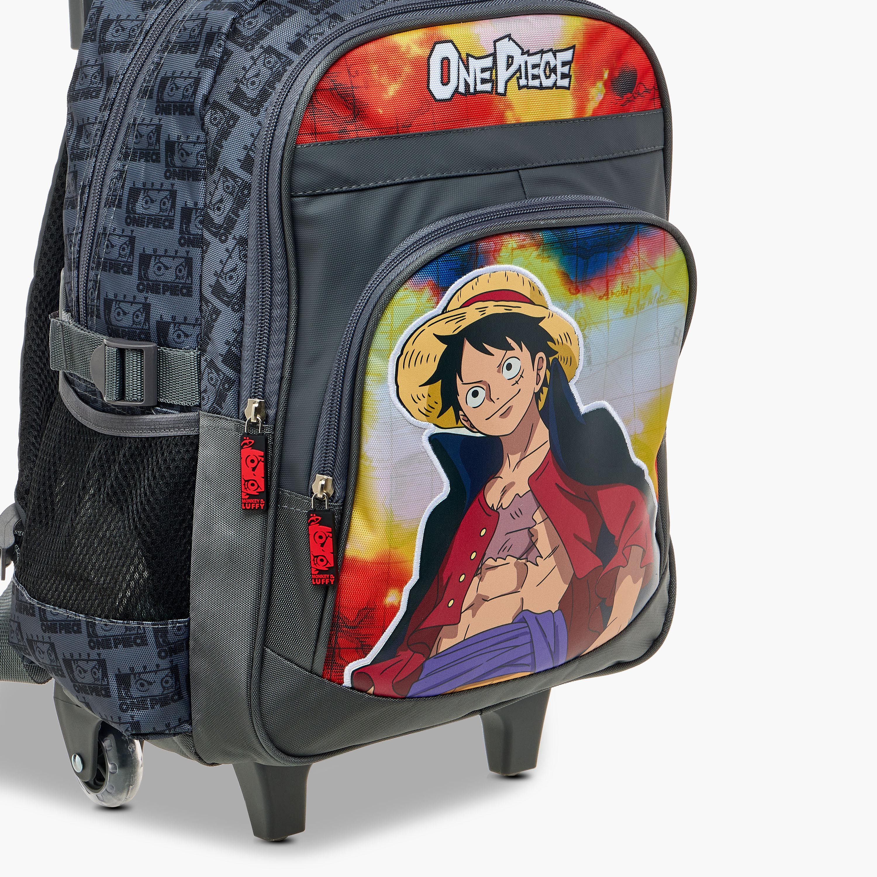 Toei Animation One Piece Print Trolley Backpack with Retractable Handle - 16 inches-school-bagsandbackpacks-trolleybags-image-11