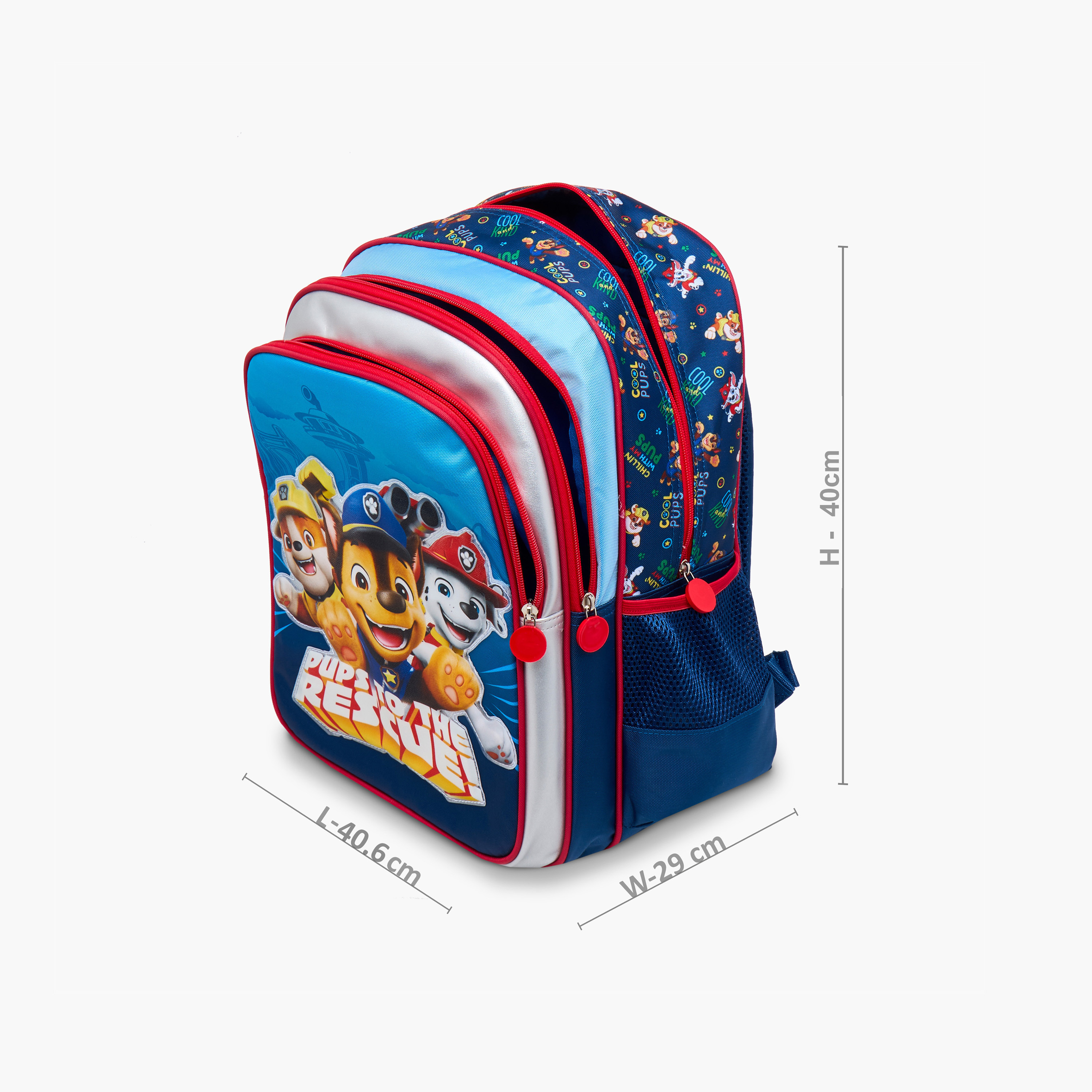 PAW Patrol Print Backpack with Adjustable Straps and Zip Closure - 16 inches-school-bagsandbackpacks-backpacks-image-2