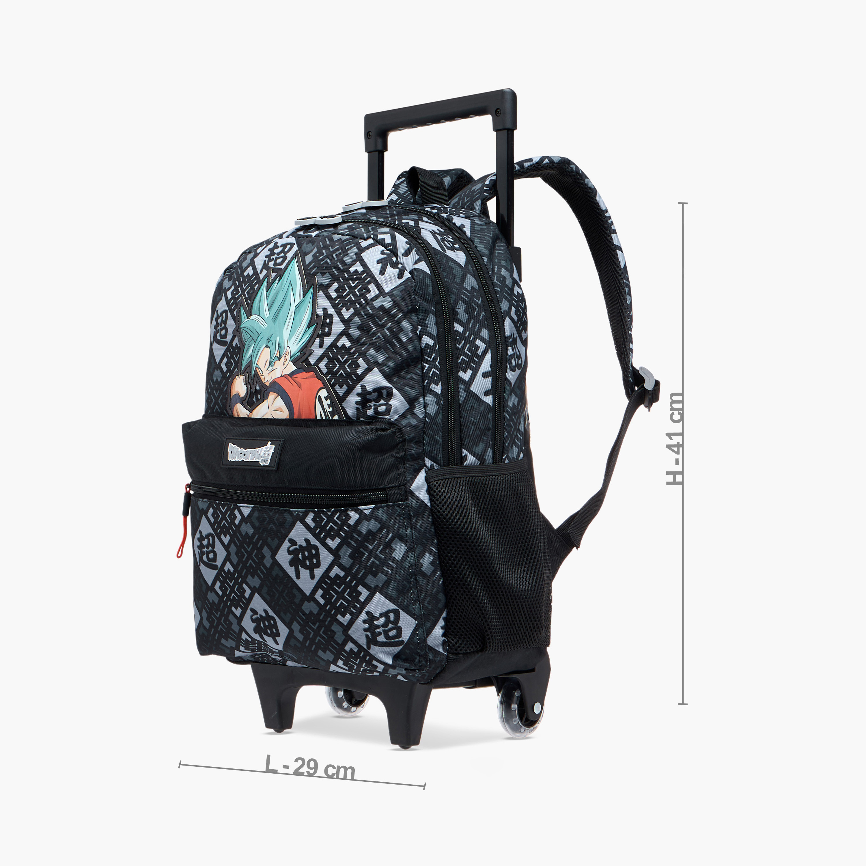 Spacetoon Dragon Ball Z Print Trolley Backpack with Retractable Handle - 16 inches-school-bagsandbackpacks-trolleybags-image-2